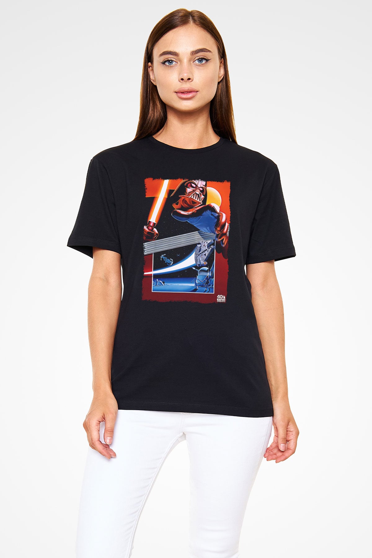 Star Wars (Dart Vader) Baskılı Unisex Siyah Tişört - Tshirt
