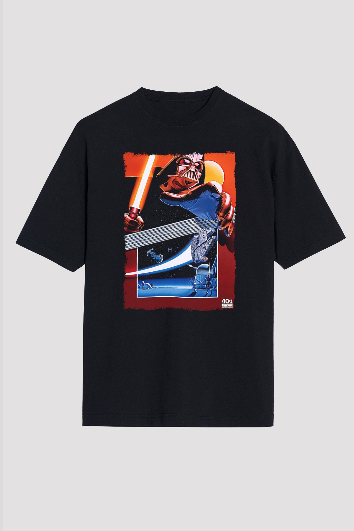 Star Wars (Dart Vader) Baskılı Unisex Siyah Oversize Tişört - Tshirt