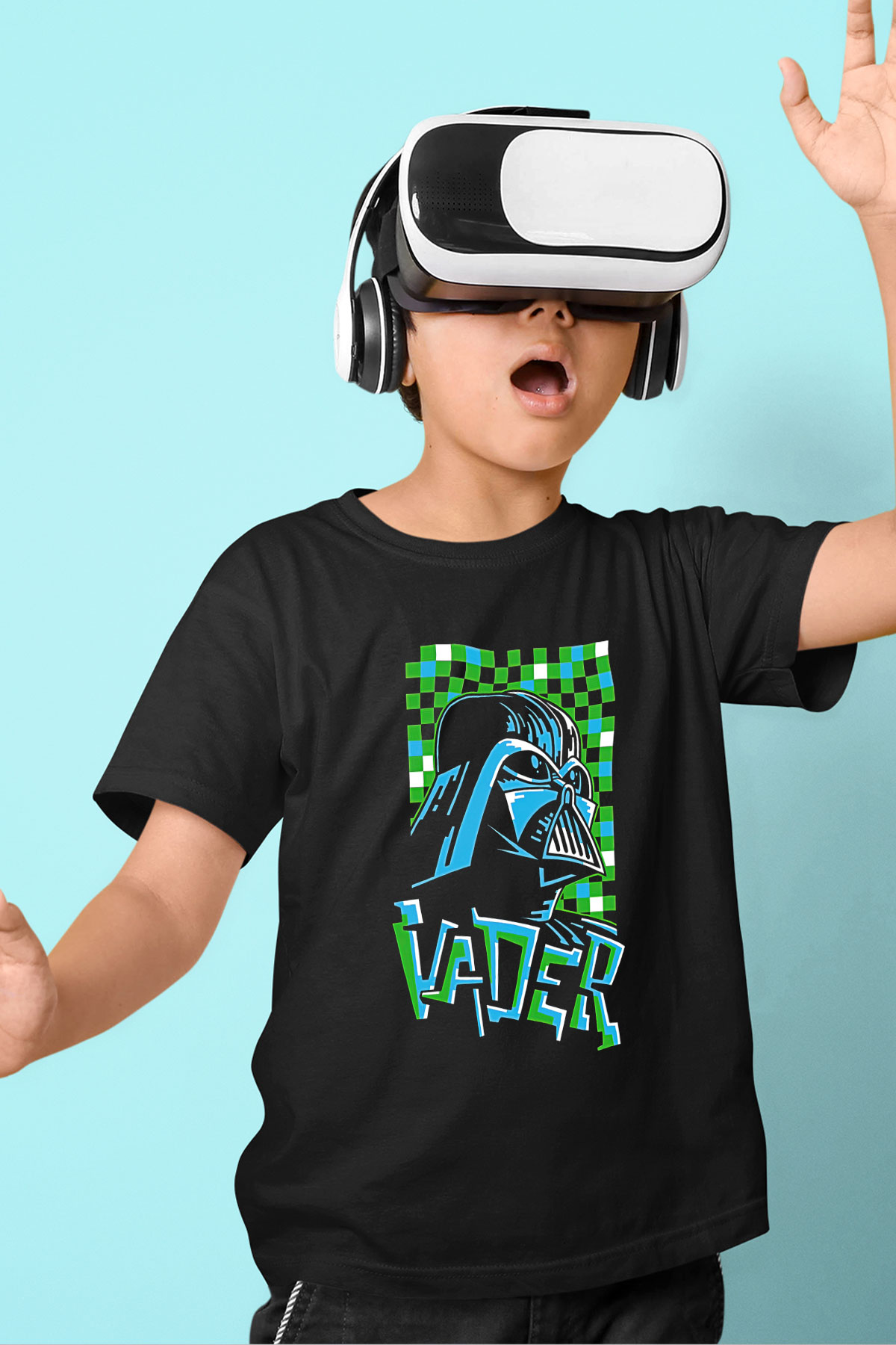 Star Wars (Dart Vader) Baskılı Unisex Siyah Çocuk Tişört - Tshirt