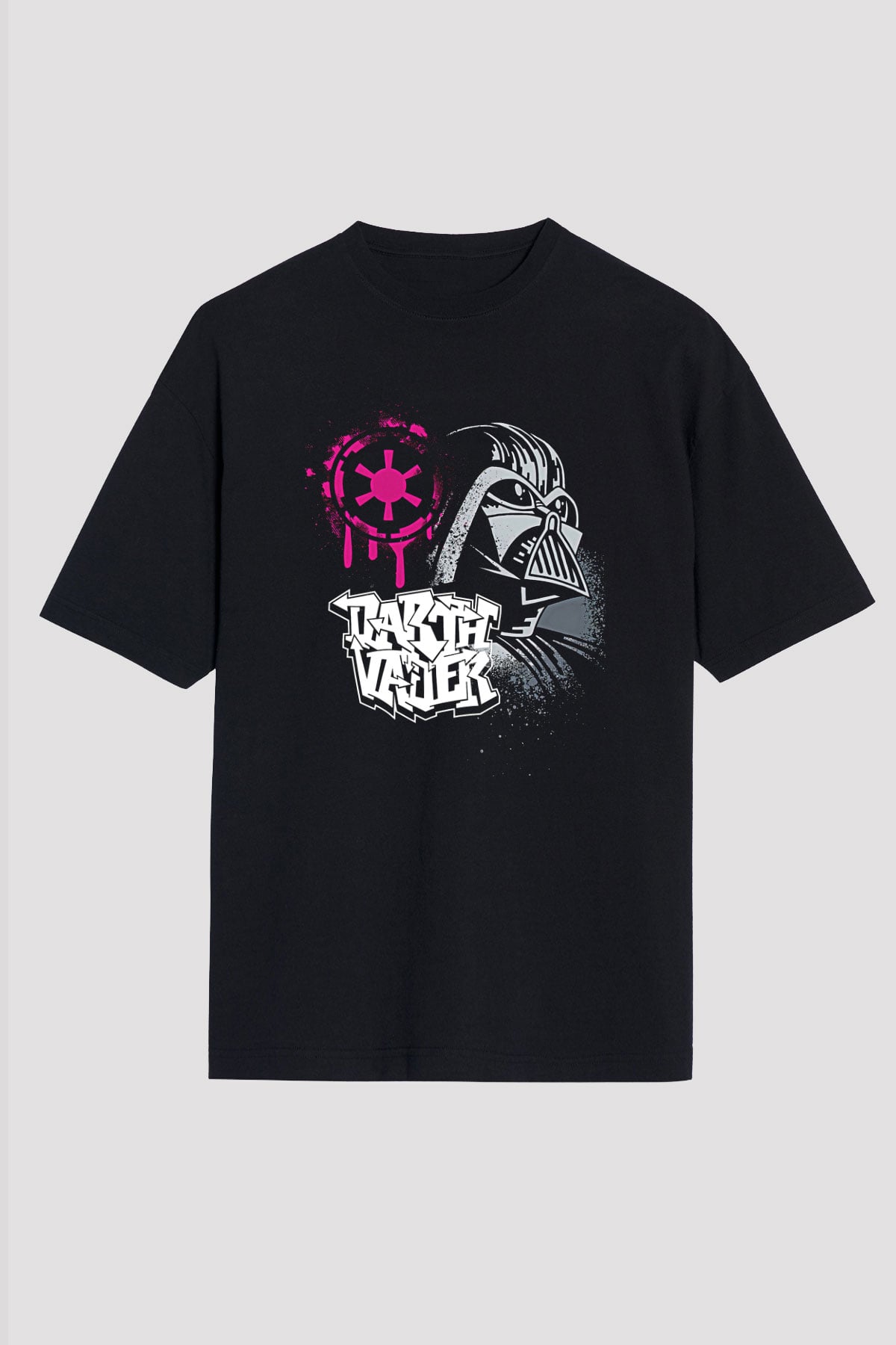 Star Wars (Dart Vader) Baskılı Unisex Siyah Oversize Tişört - Tshirt