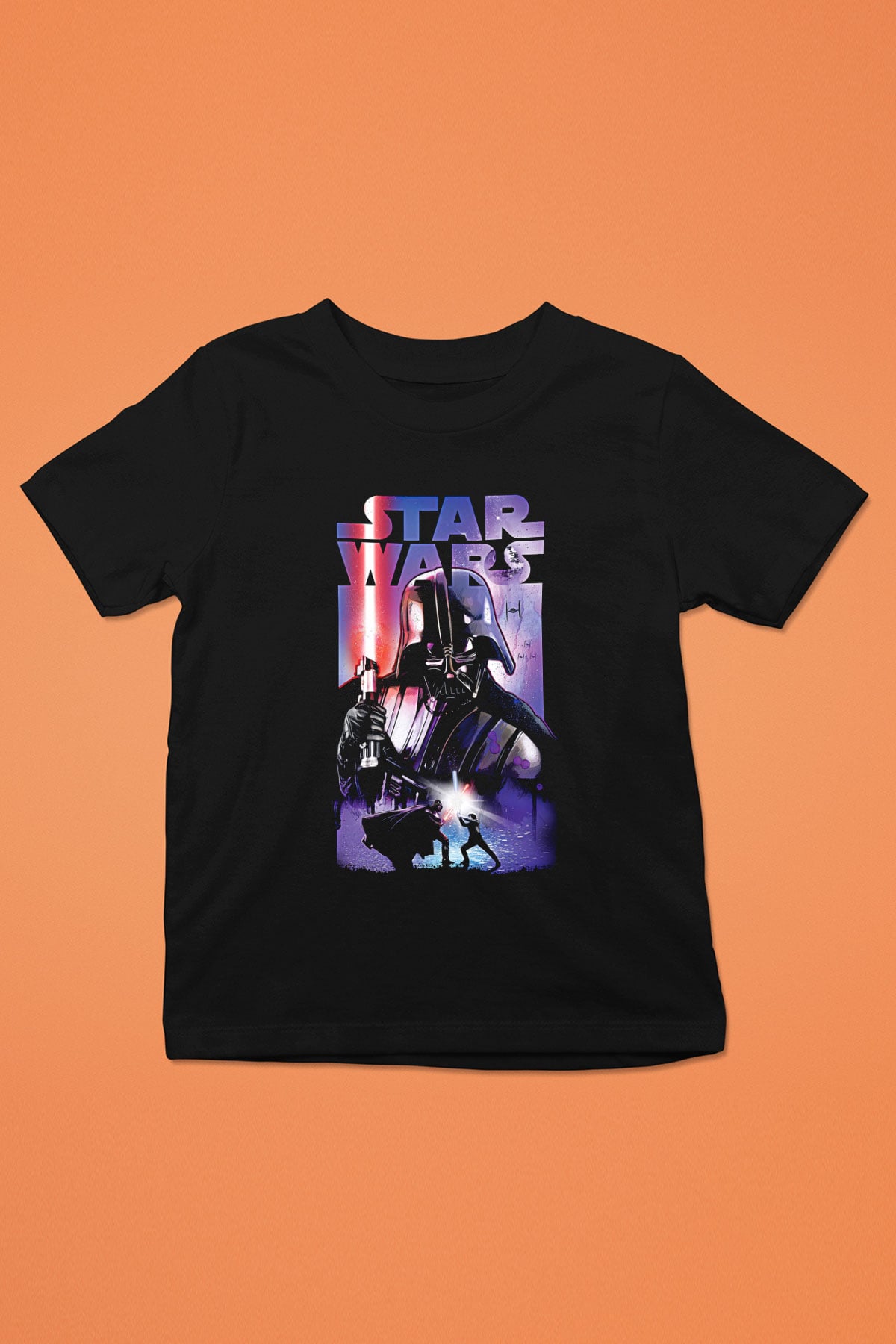 Star Wars (Dart Vader) Baskılı Unisex Siyah Çocuk Tişört - Tshirt