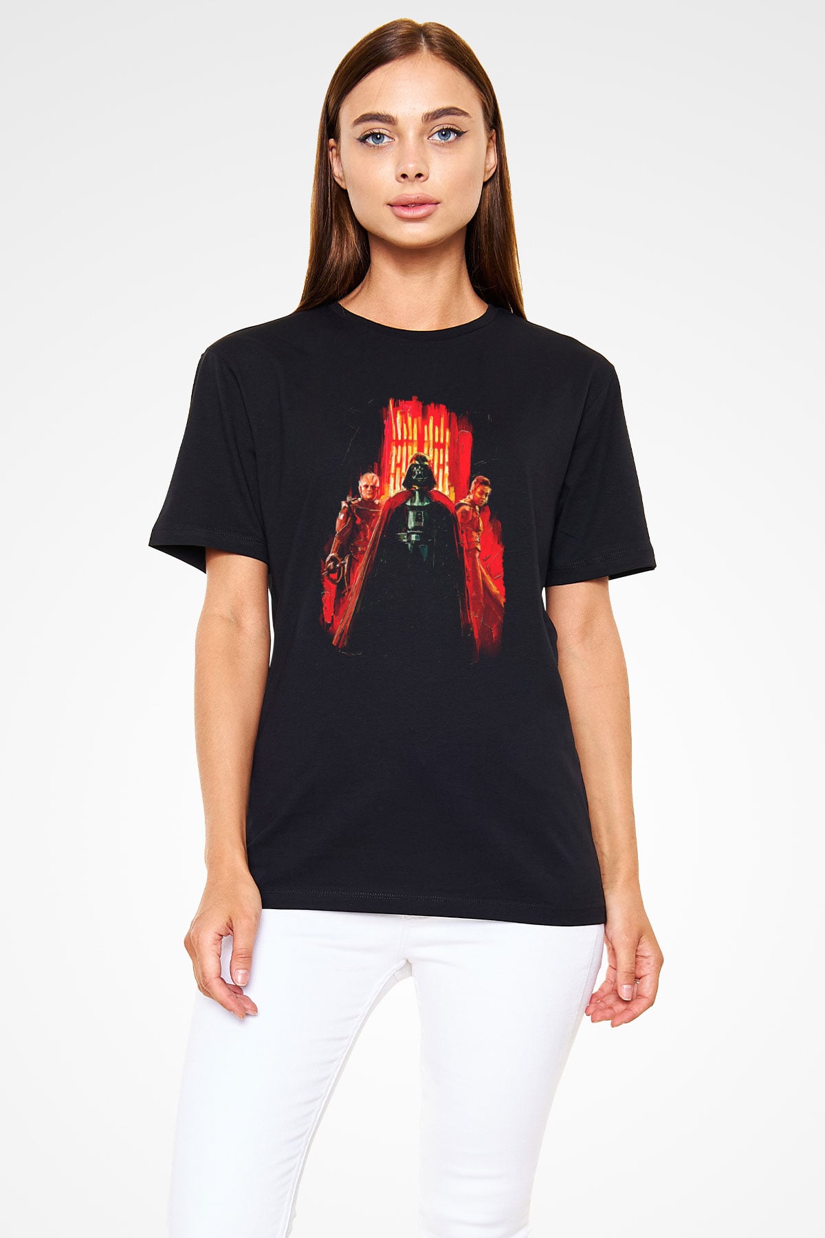 Star Wars (Dart Vader) Baskılı Unisex Siyah Tişört - Tshirt