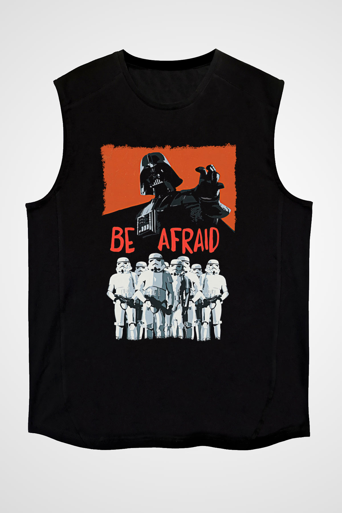 Star Wars (Dart Vader) Baskılı Unisex Siyah Kolsuz Tişört - Tshirt