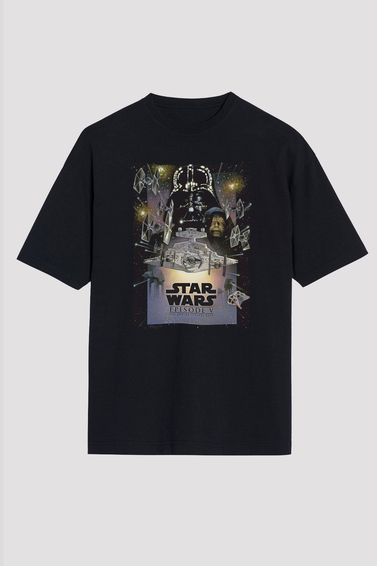 Star Wars (Dart Vader) Baskılı Unisex Siyah Oversize Tişört - Tshirt