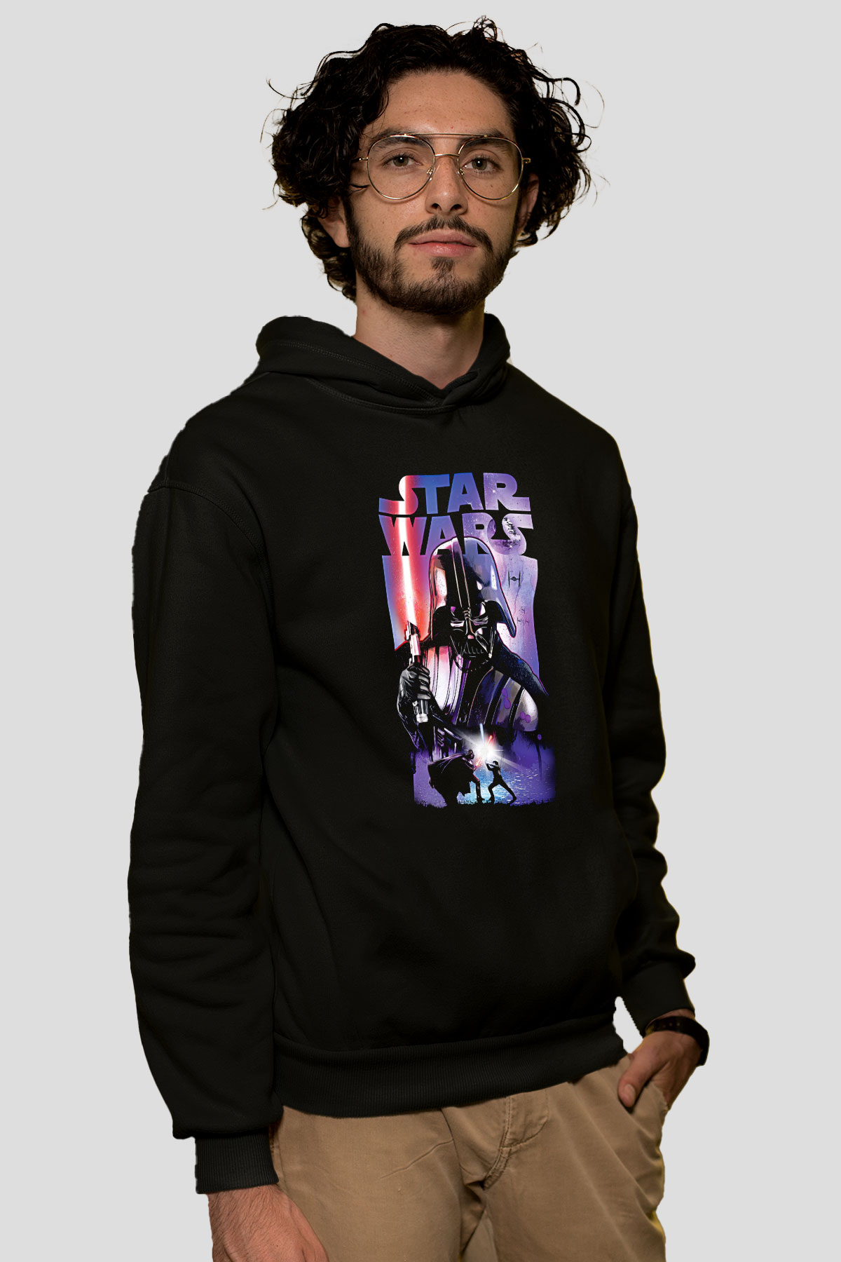Star Wars (Dart Vader) Baskılı Unisex Siyah Hoodie