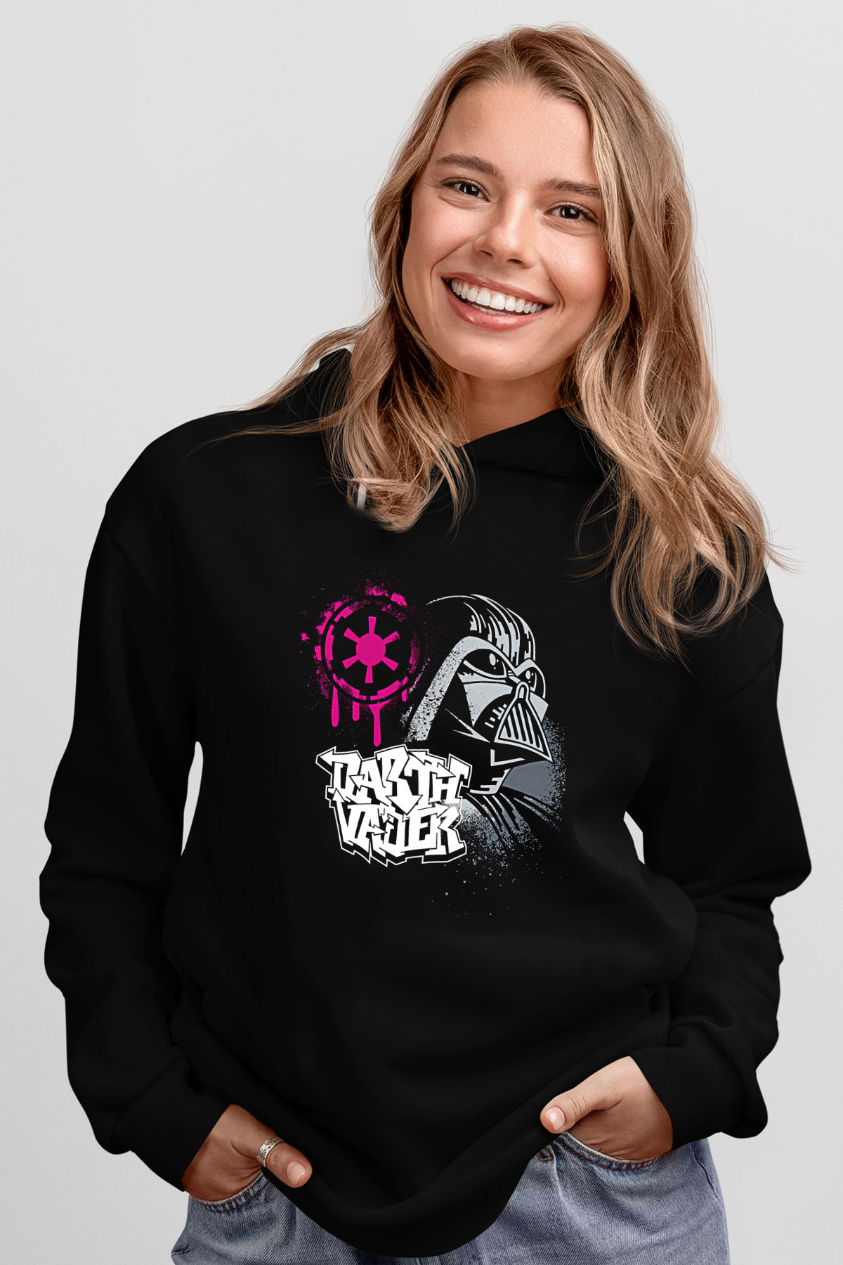 Star Wars (Dart Vader) Baskılı Unisex Siyah Hoodie