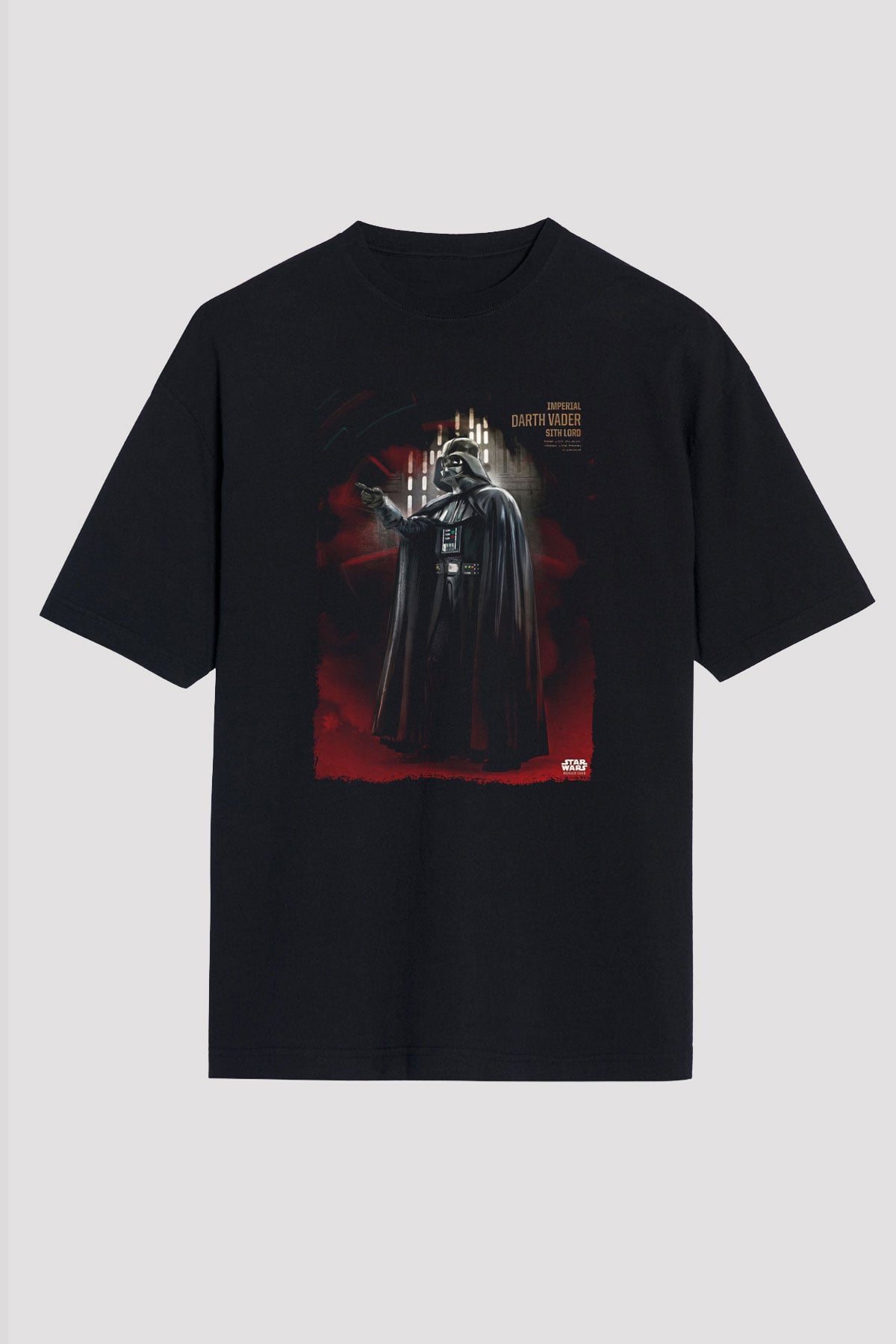 Star Wars (Dart Vader) Baskılı Unisex Siyah Oversize Tişört - Tshirt