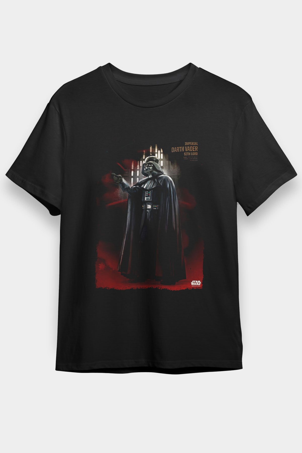 Star Wars (Dart Vader) Baskılı Unisex Siyah Tişört - Tshirt