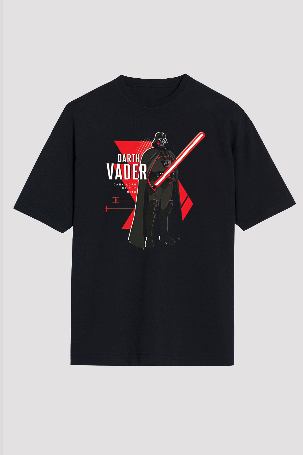 Star Wars (Dart Vader) Baskılı Unisex Siyah Oversize Tişört - Tshirt