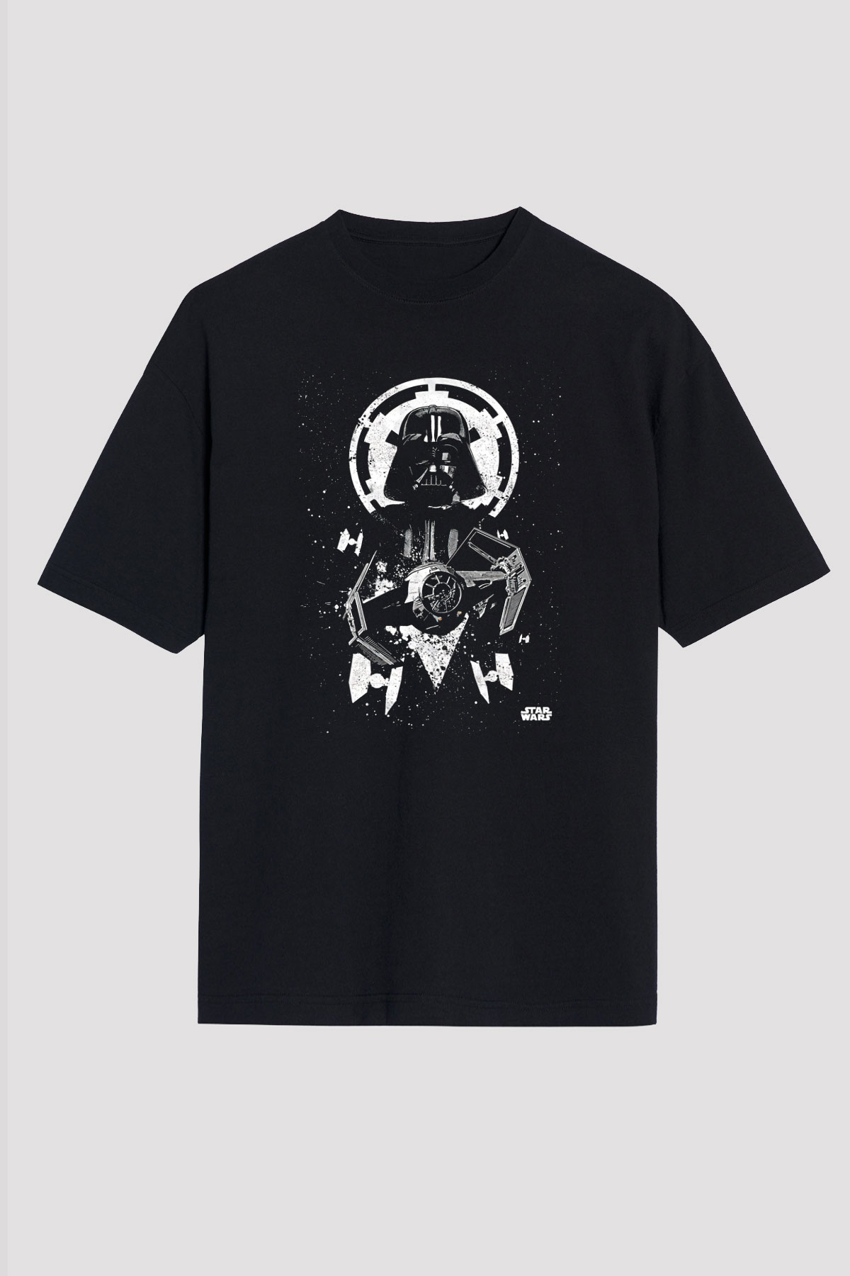 Star Wars (Dart Vader) Baskılı Unisex Siyah Oversize Tişört - Tshirt