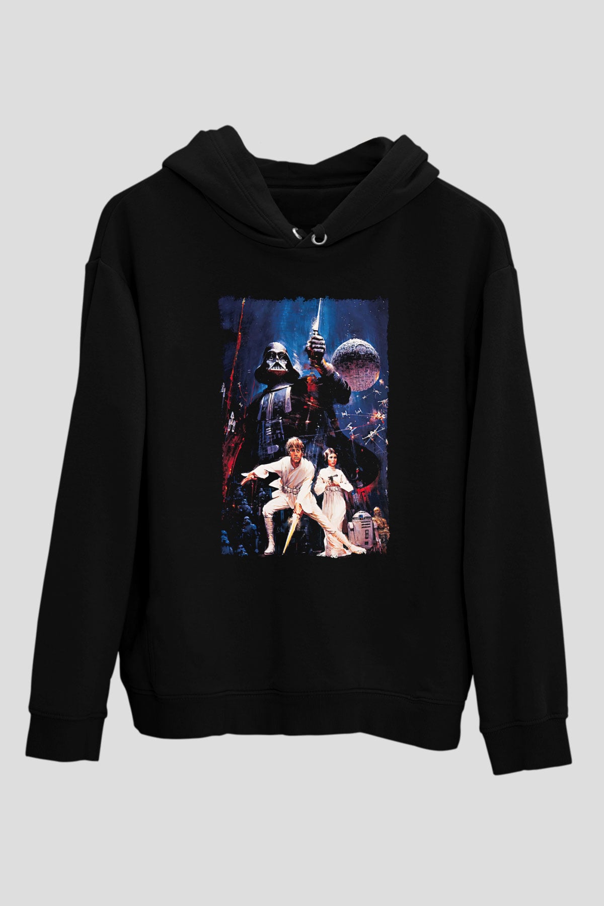 Star Wars (Dart Vader) Baskılı Unisex Siyah Hoodie