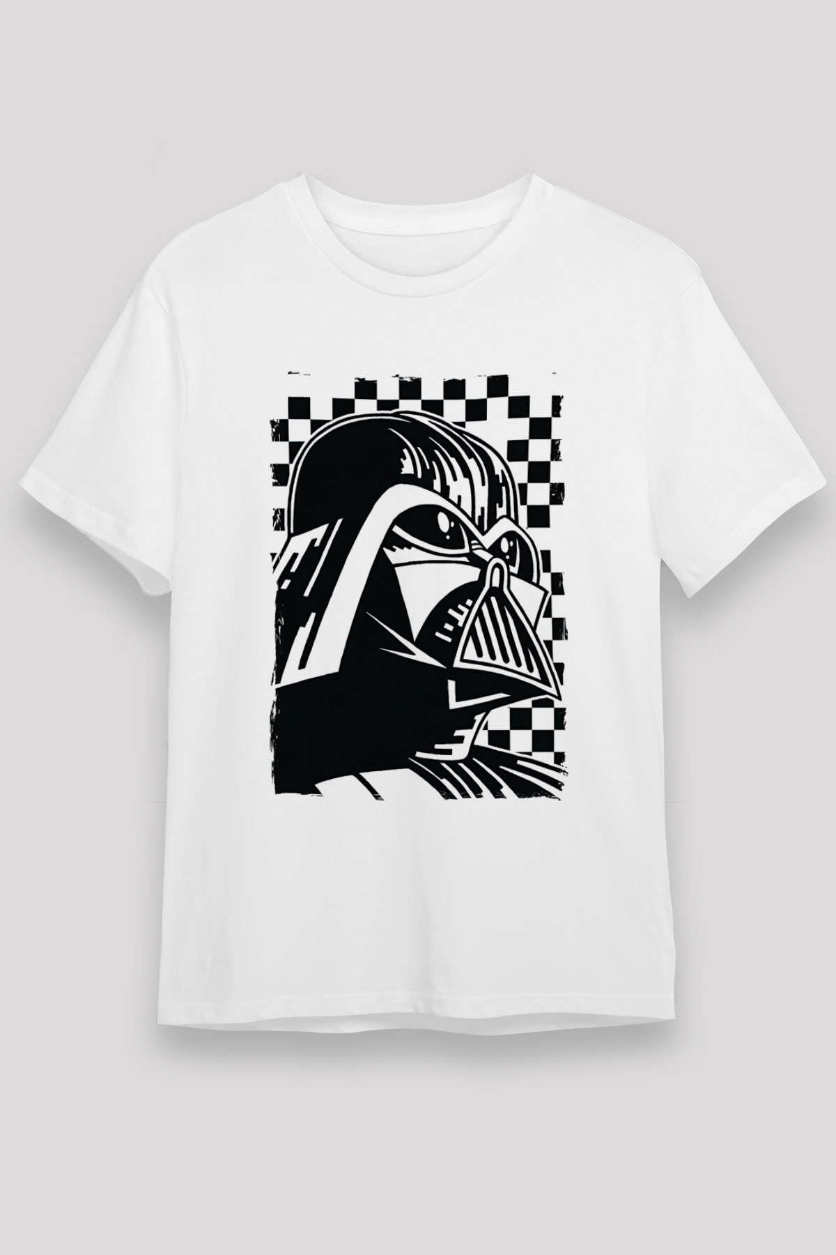 Star Wars (Dart Vader) Unisex Baskılı Beyaz Tişört - Tshirt