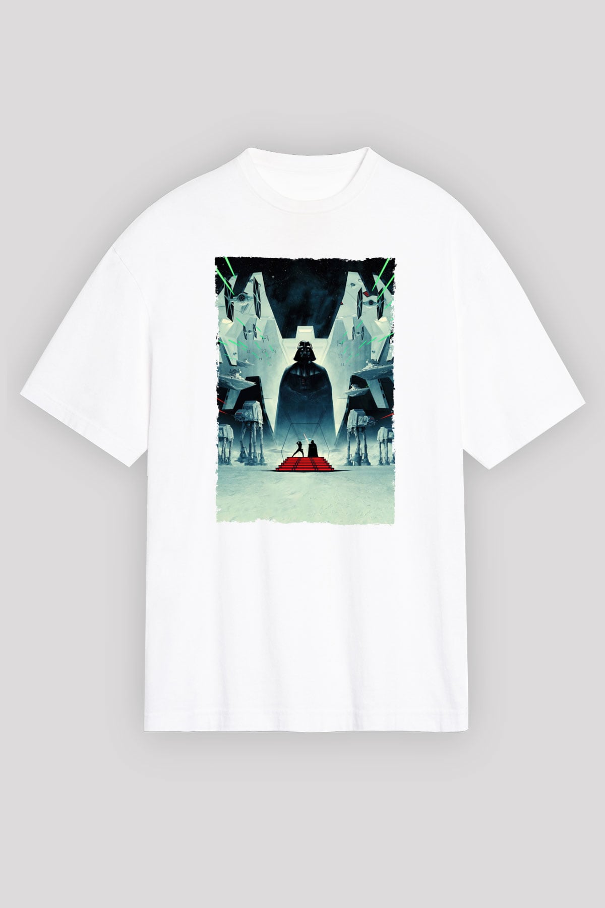 Star Wars İmparator'un Dönüşü (The Empire Strikes Back) Baskılı Beyaz Unisex Oversize Oversize T-shirt