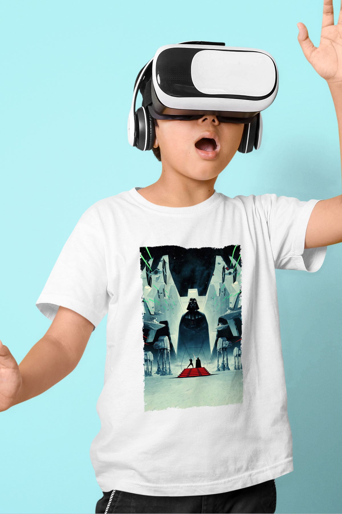 Star Wars İmparator'un Dönüşü (The Empire Strikes Back) Baskılı Beyaz Unisex Çocuk Tshirt