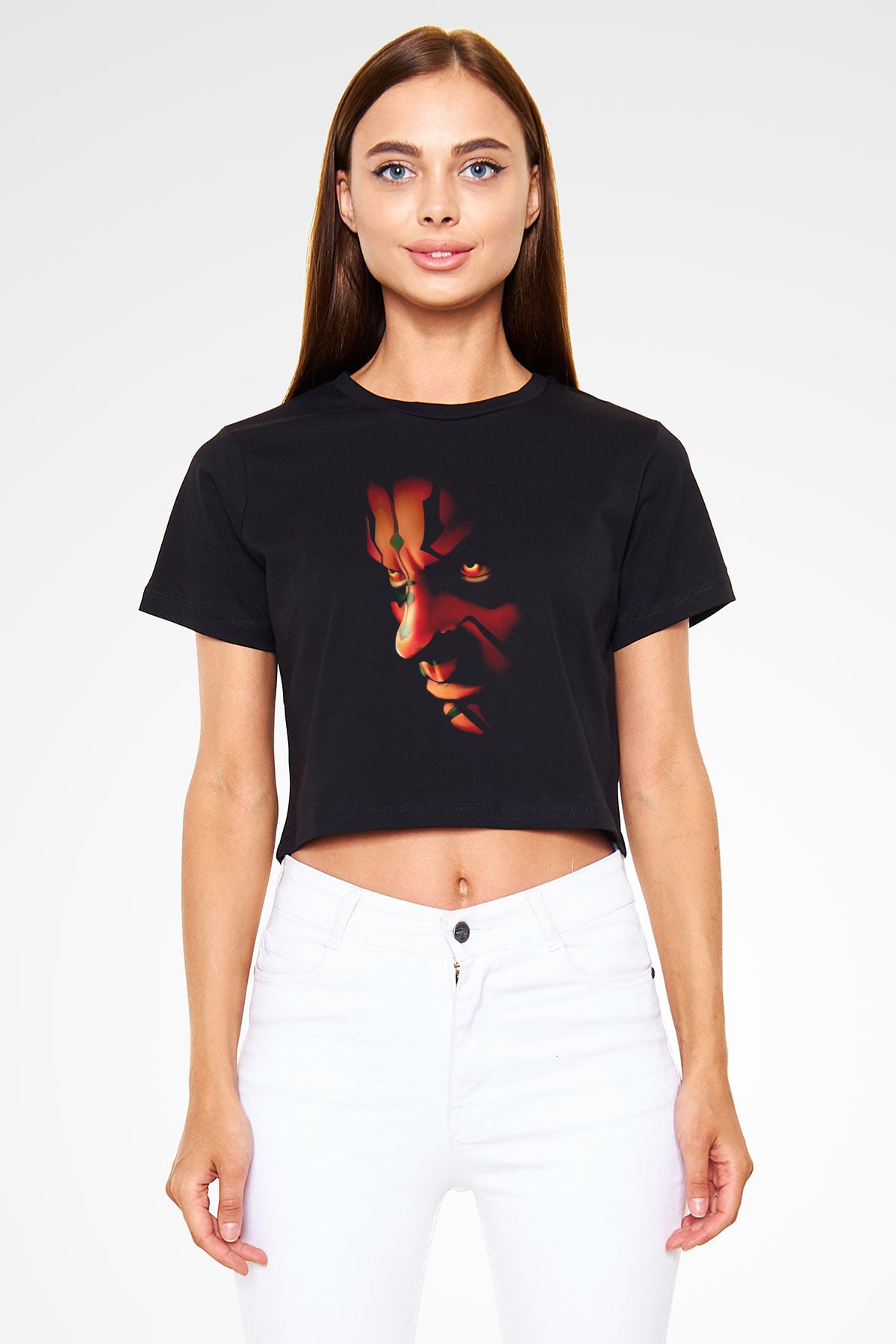 Star Wars Siyah  Crop Top Tişört