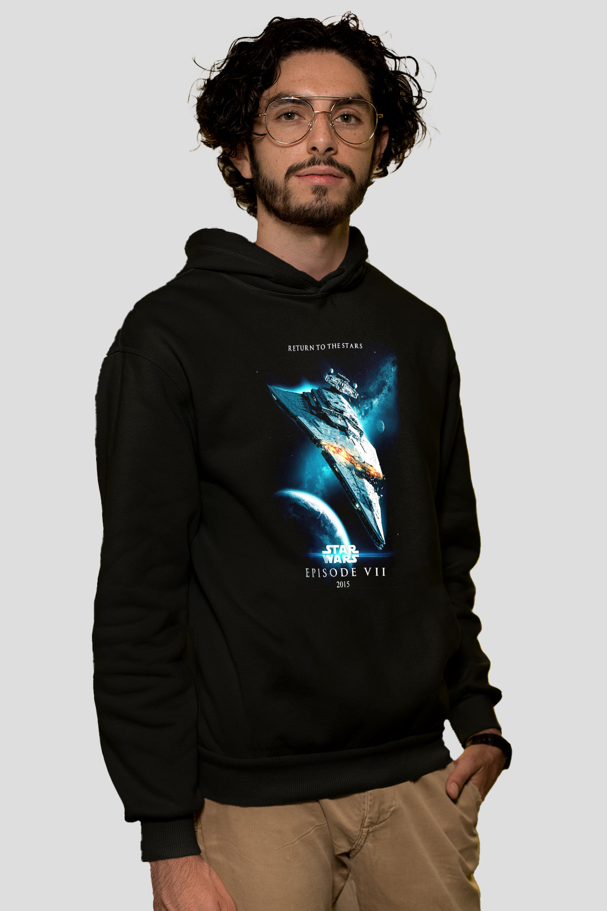 Star Wars Siyah Unisex Kapşonlu Sweatshirt