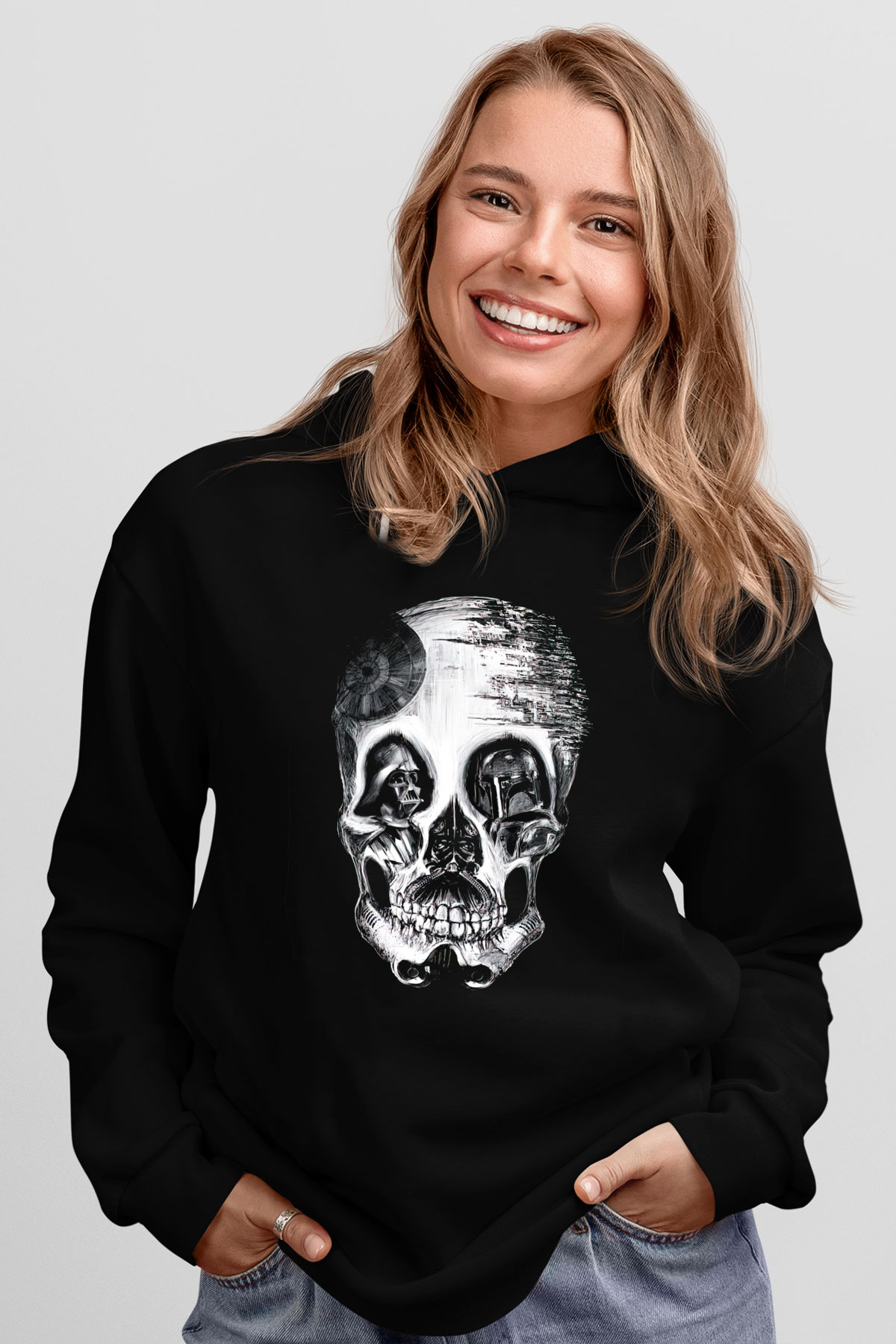 Star Wars Siyah Unisex Kapşonlu Sweatshirt