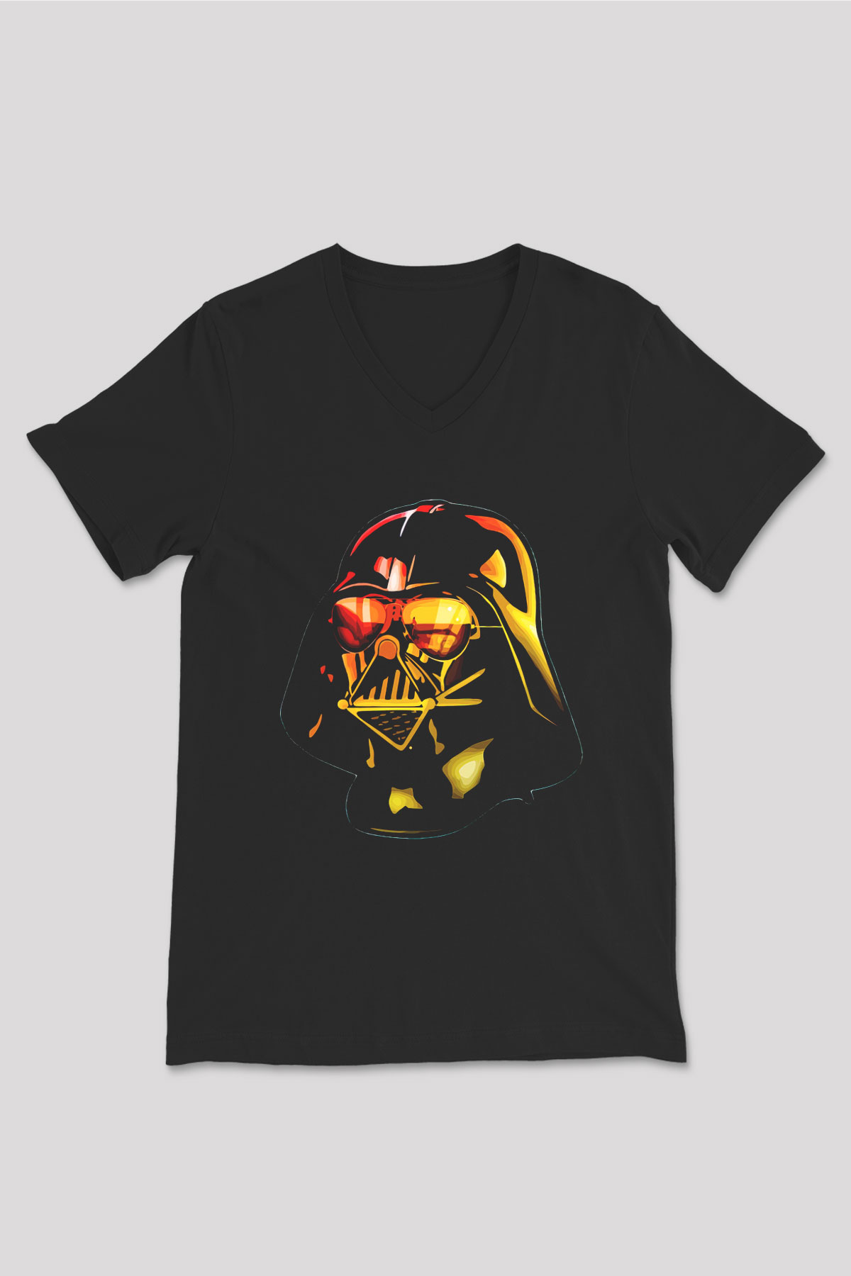 Star Wars Siyah Unisex V Yaka Tişört T-Shirt