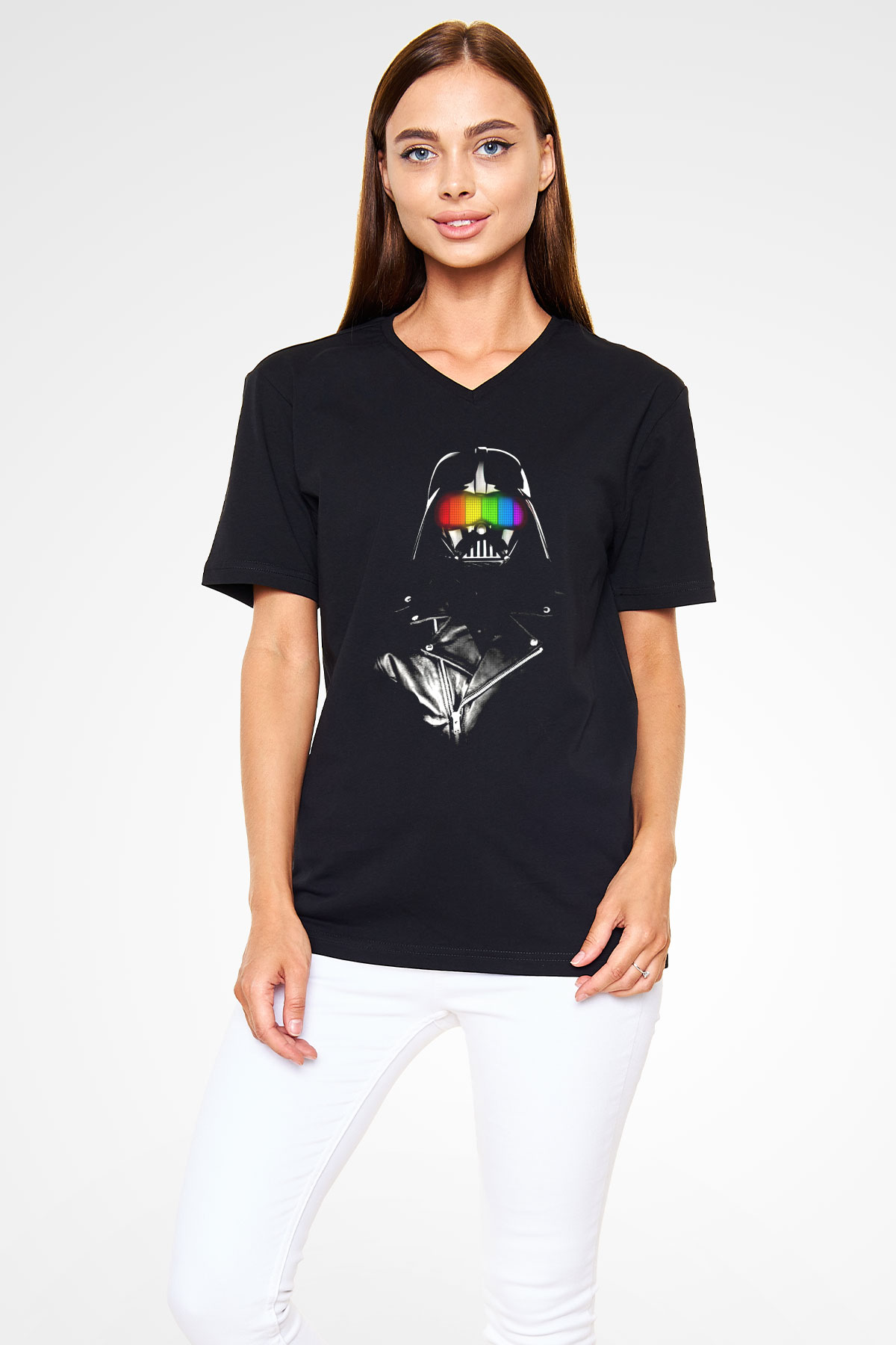 Star Wars Siyah Unisex V Yaka Tişört T-Shirt
