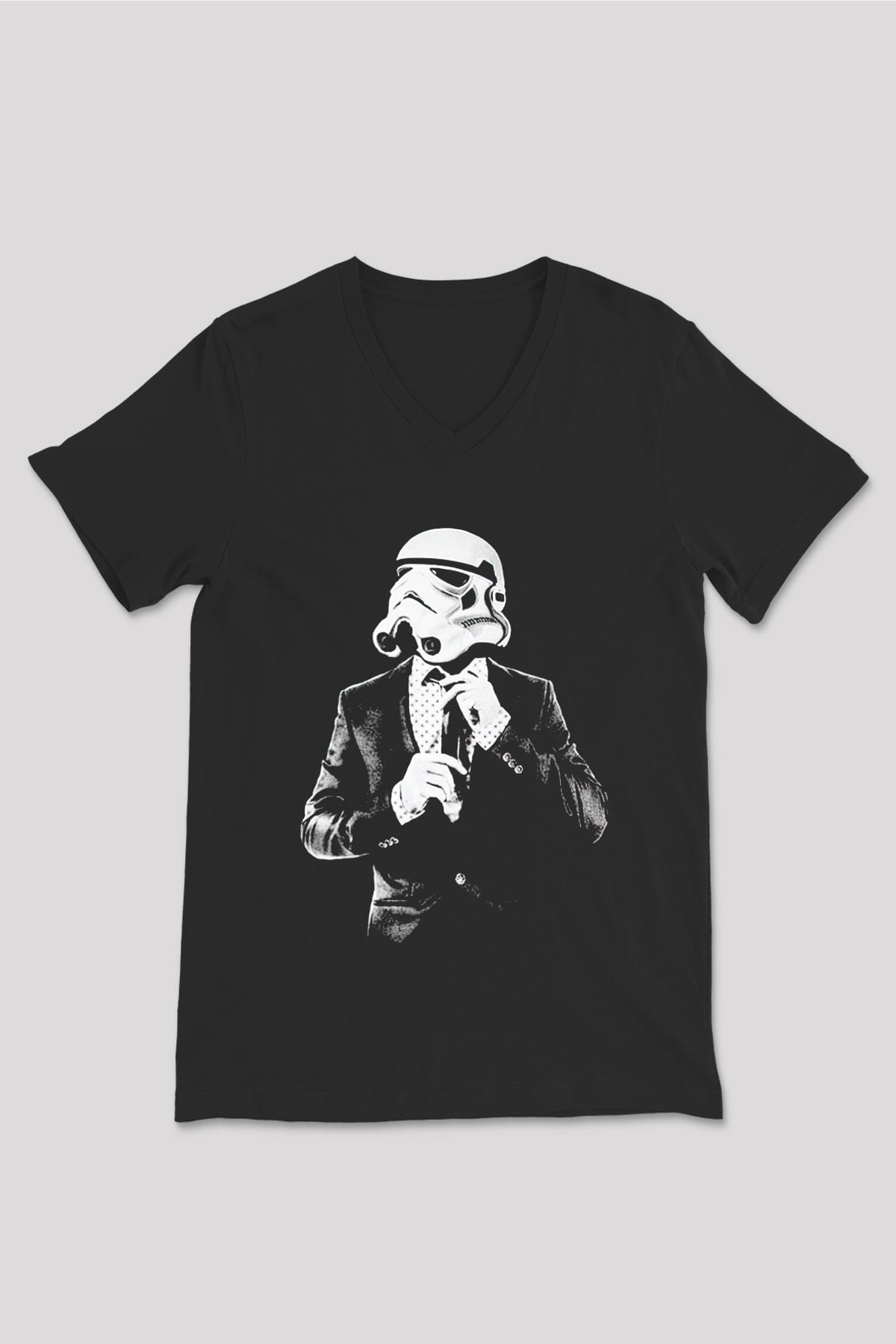 Star Wars Siyah Unisex V Yaka Tişört T-Shirt