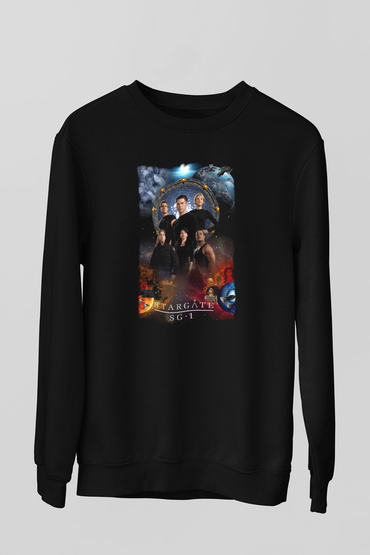 Stargate SG-1 Siyah Unisex Sweatshirt