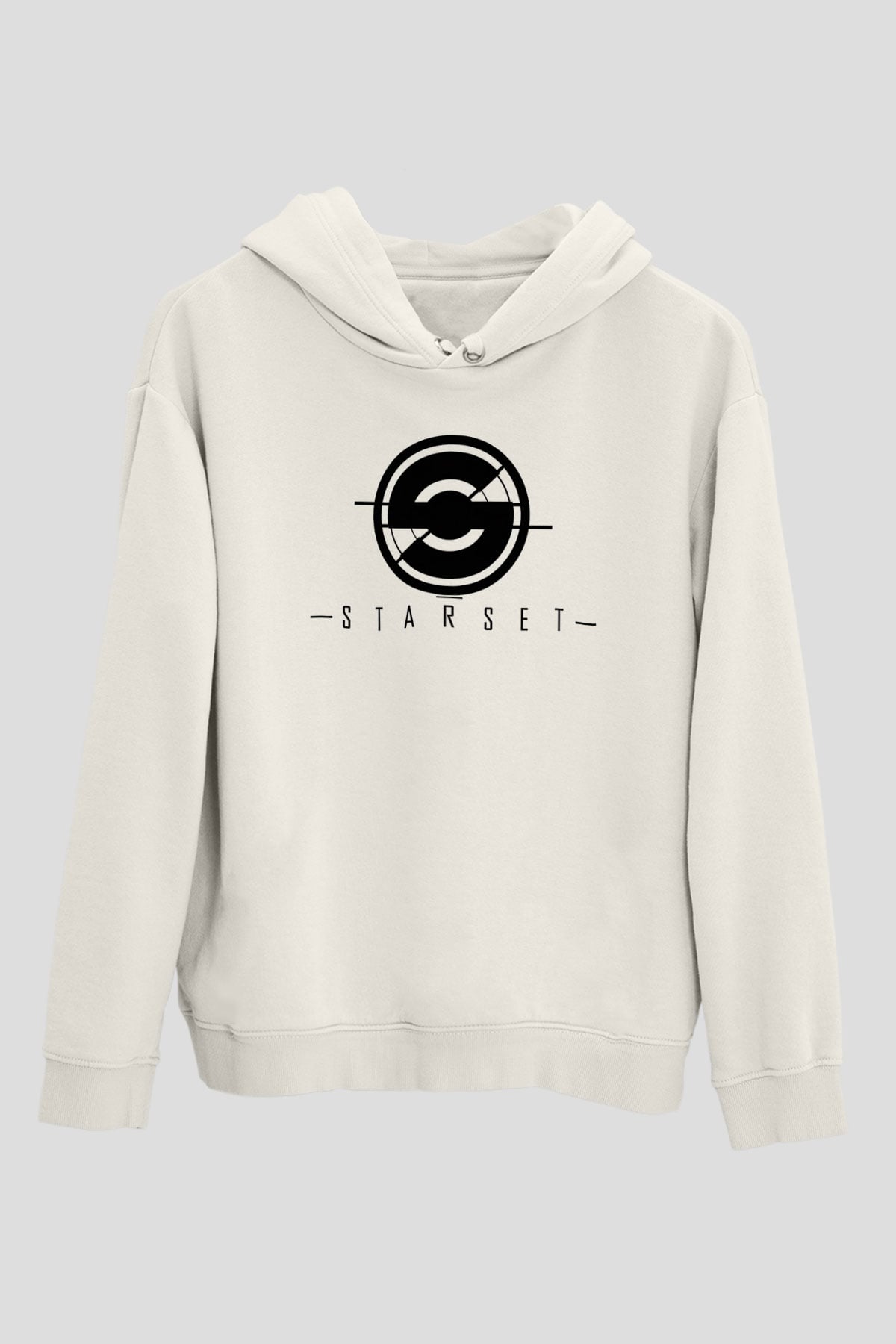 Starset Baskılı Beyaz Unisex Kapüşonlu Sweatshirt