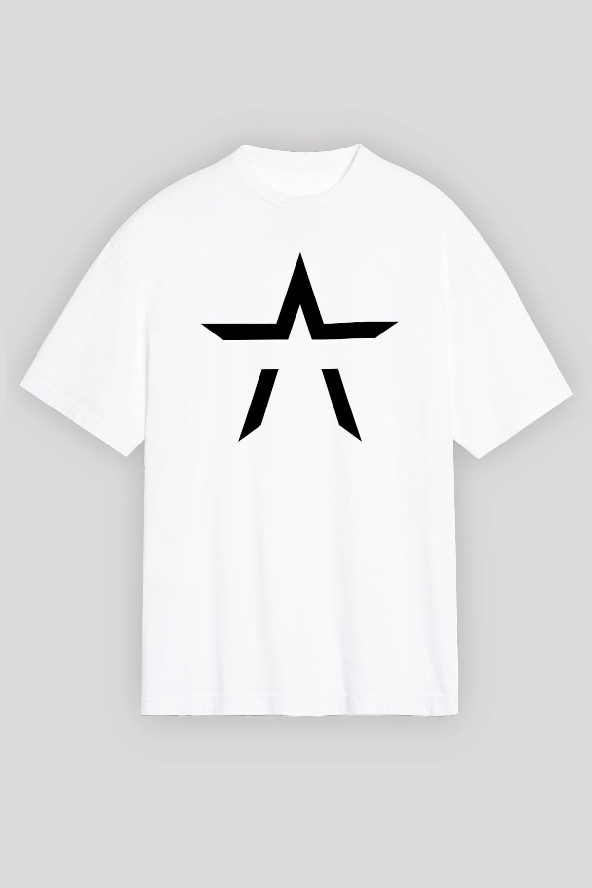 Starset Baskılı Beyaz Unisex Oversize Tişört - Tshirt