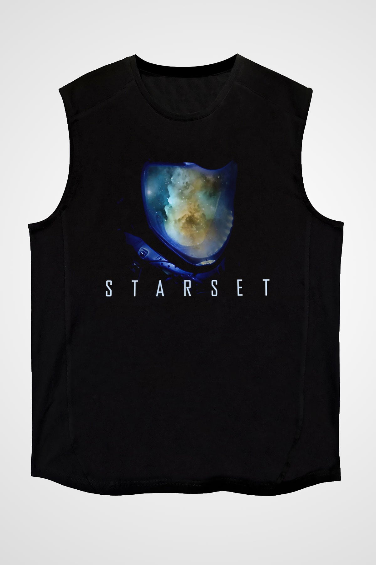 Starset Baskılı Unisex Siyah Kolsuz Tişört - Tshirt