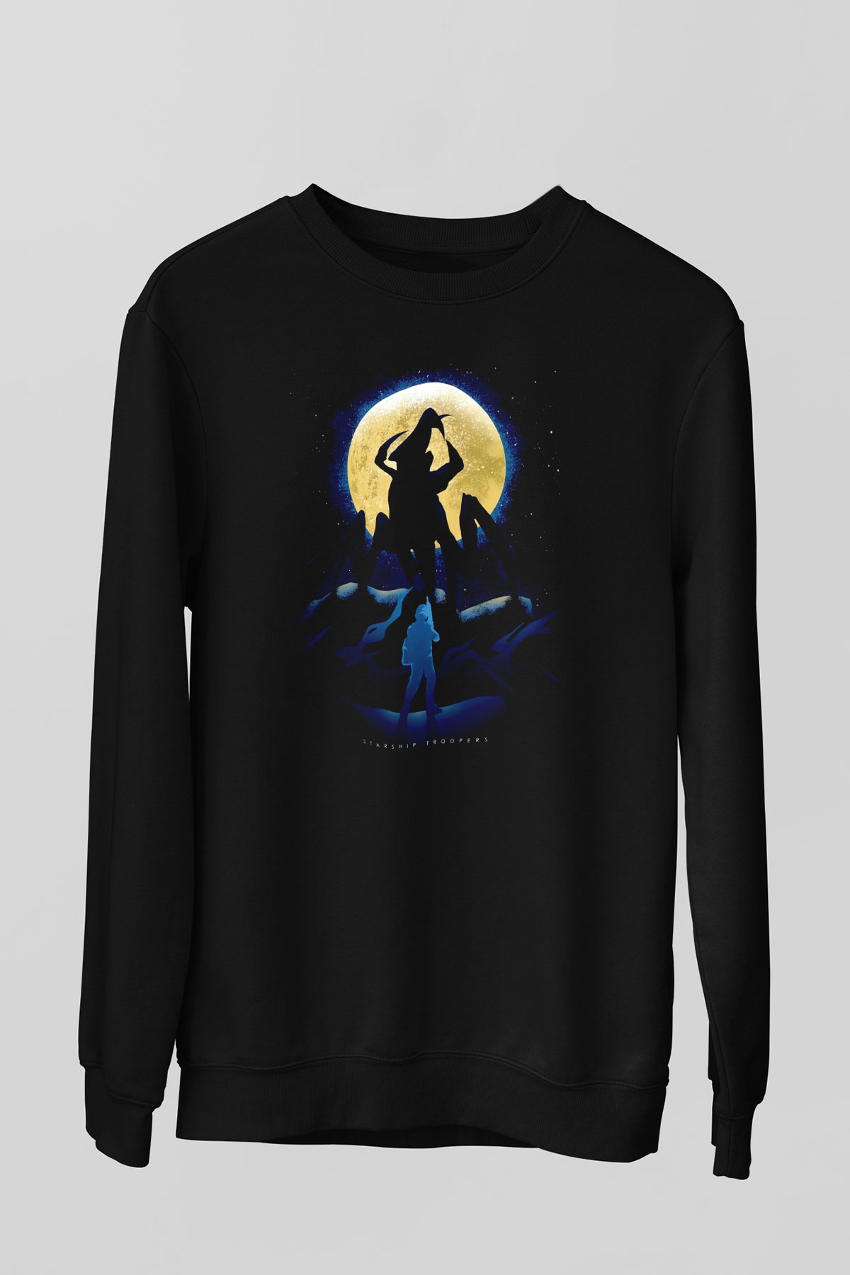 Starship Troopers Siyah Unisex  Sweatshirt