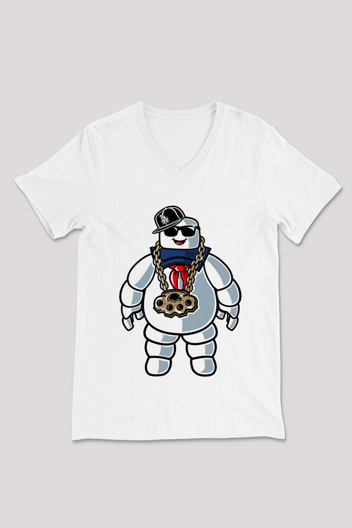 Stay Dope Baskılı Unisex Beyaz V Yaka Tişört