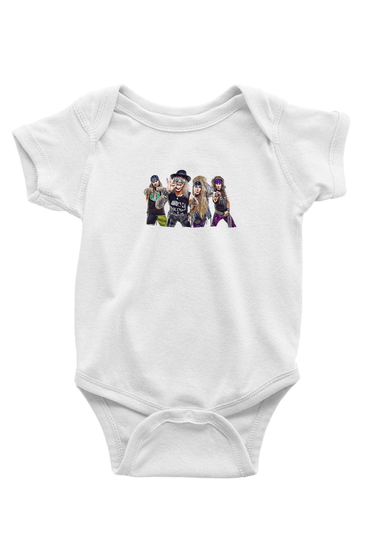 Steel Panther Baskılı Beyaz Unisex Bebek Body - Zıbın