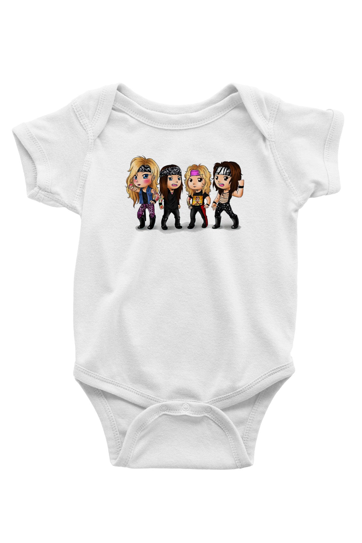 Steel Panther Baskılı Beyaz Unisex Bebek Body - Zıbın