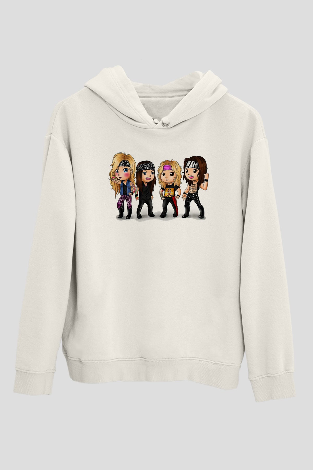 Steel Panther Baskılı Beyaz Unisex Kapüşonlu Sweatshirt