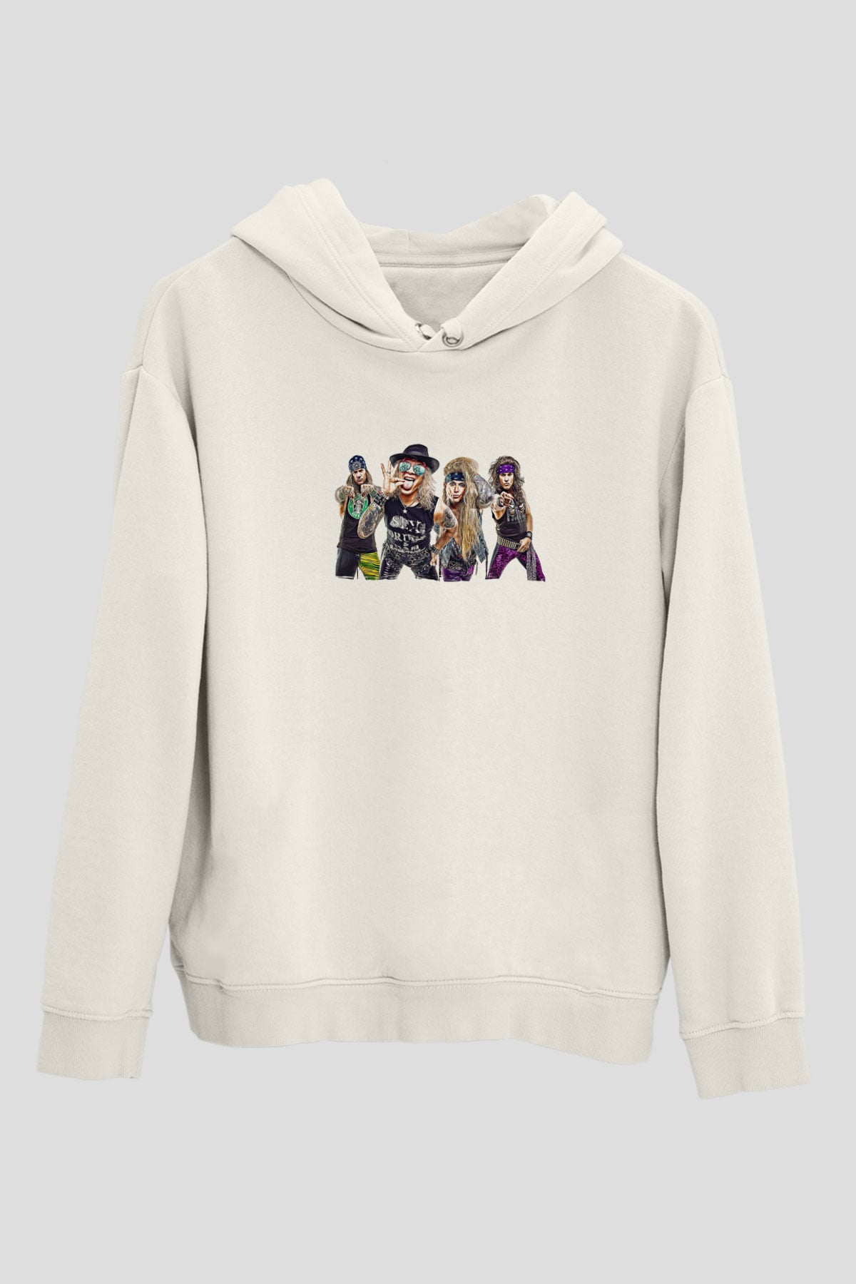Steel Panther Baskılı Beyaz Unisex Kapüşonlu Sweatshirt
