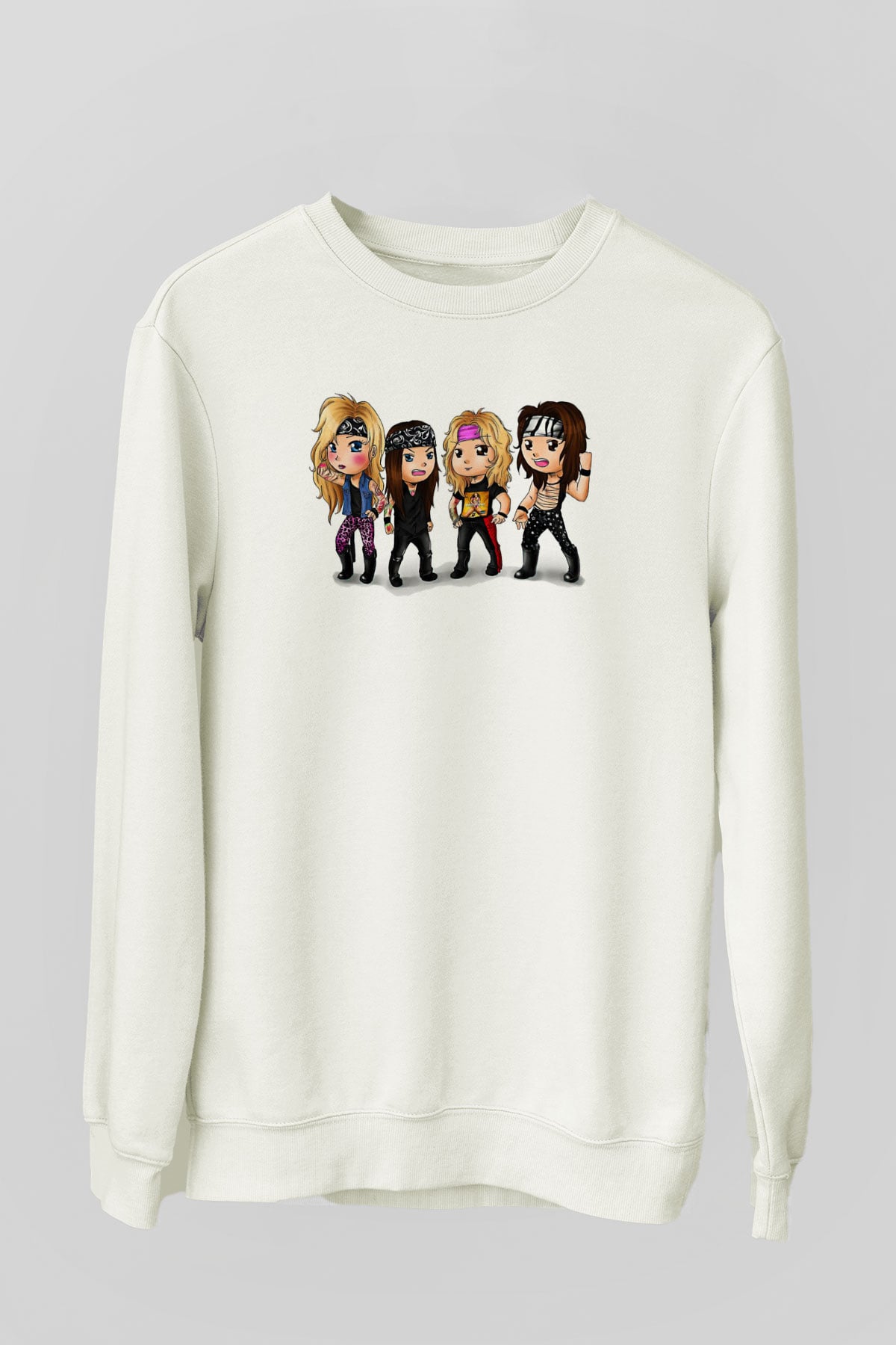Steel Panther Baskılı Beyaz Unisex Sweatshirt