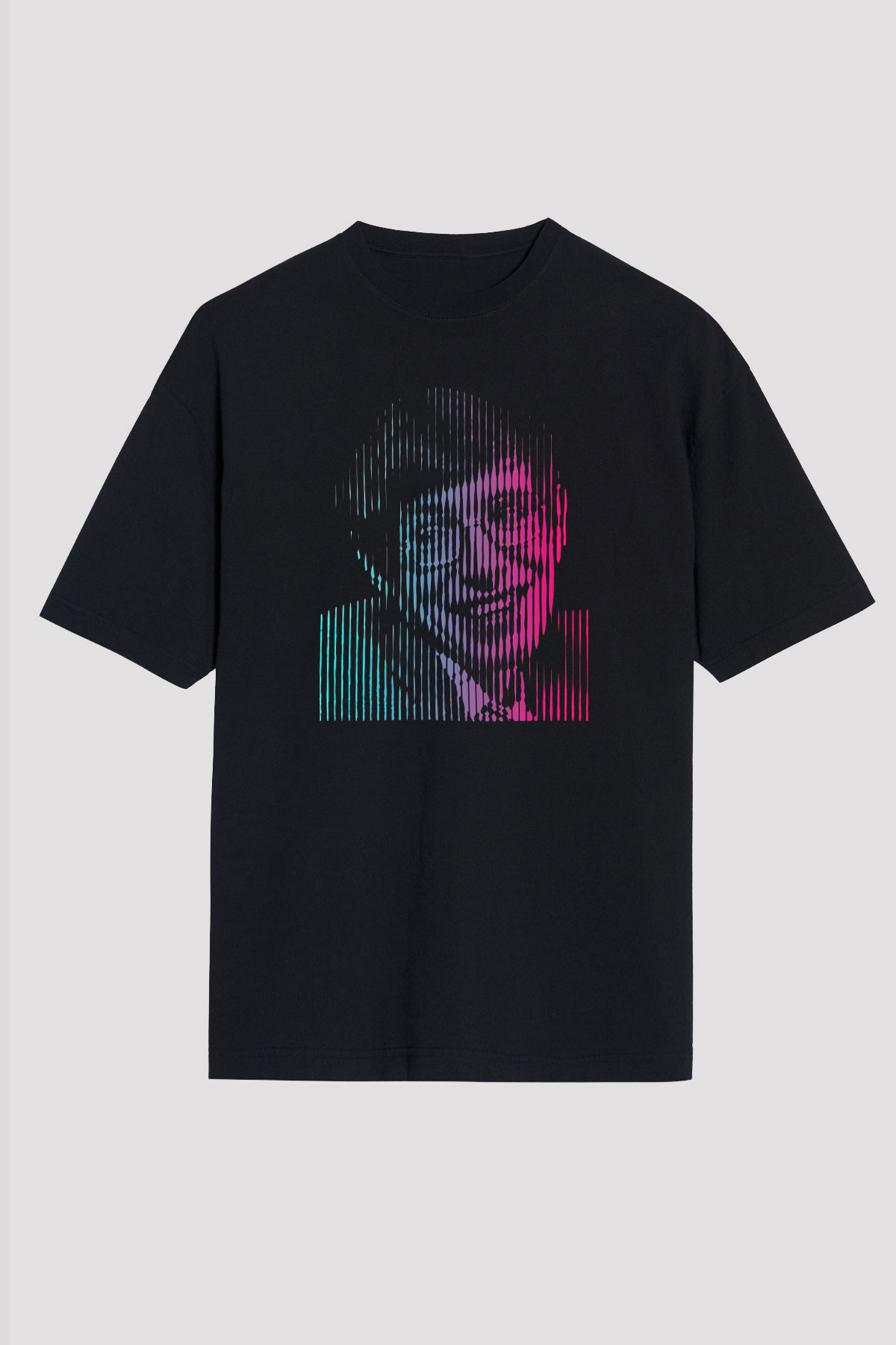 Stephen Hawking Renkli Portre Baskılı Unisex Oversize Tişört - Tshirt