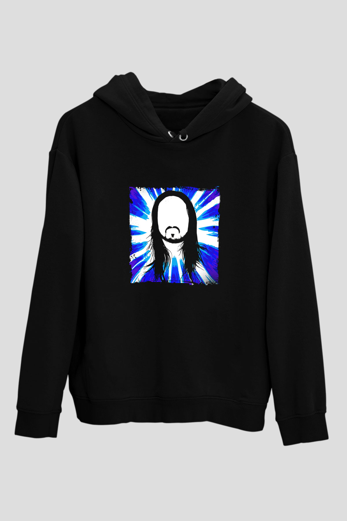 Steve Aoki Baskılı Unisex Siyah Hoodie