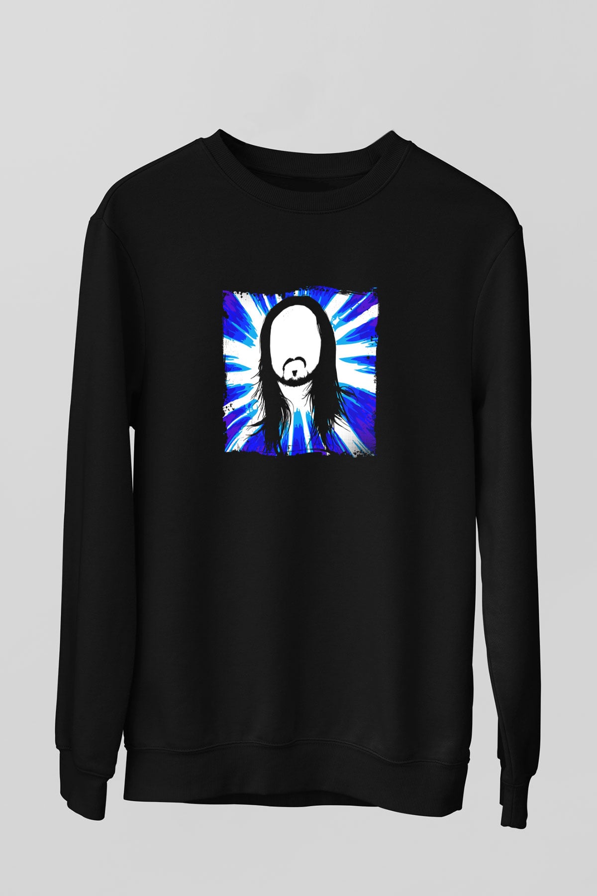 Steve Aoki Baskılı Unisex Siyah Sweatshirt