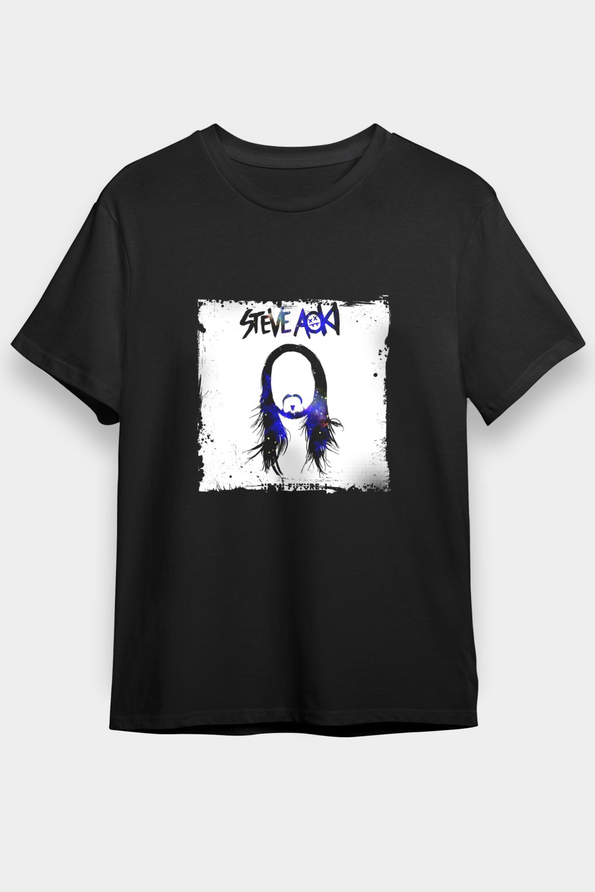 Steve Aoki Baskılı Unisex Siyah Tişört