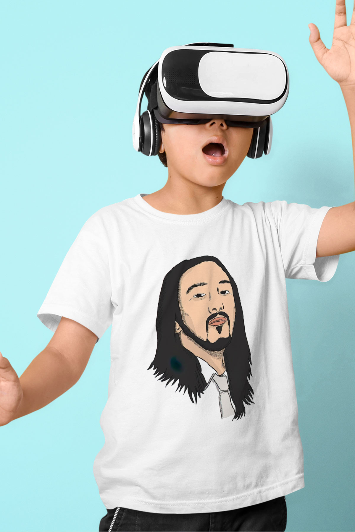 Steve Aoki Beyaz Unisex Çocuk Tişört