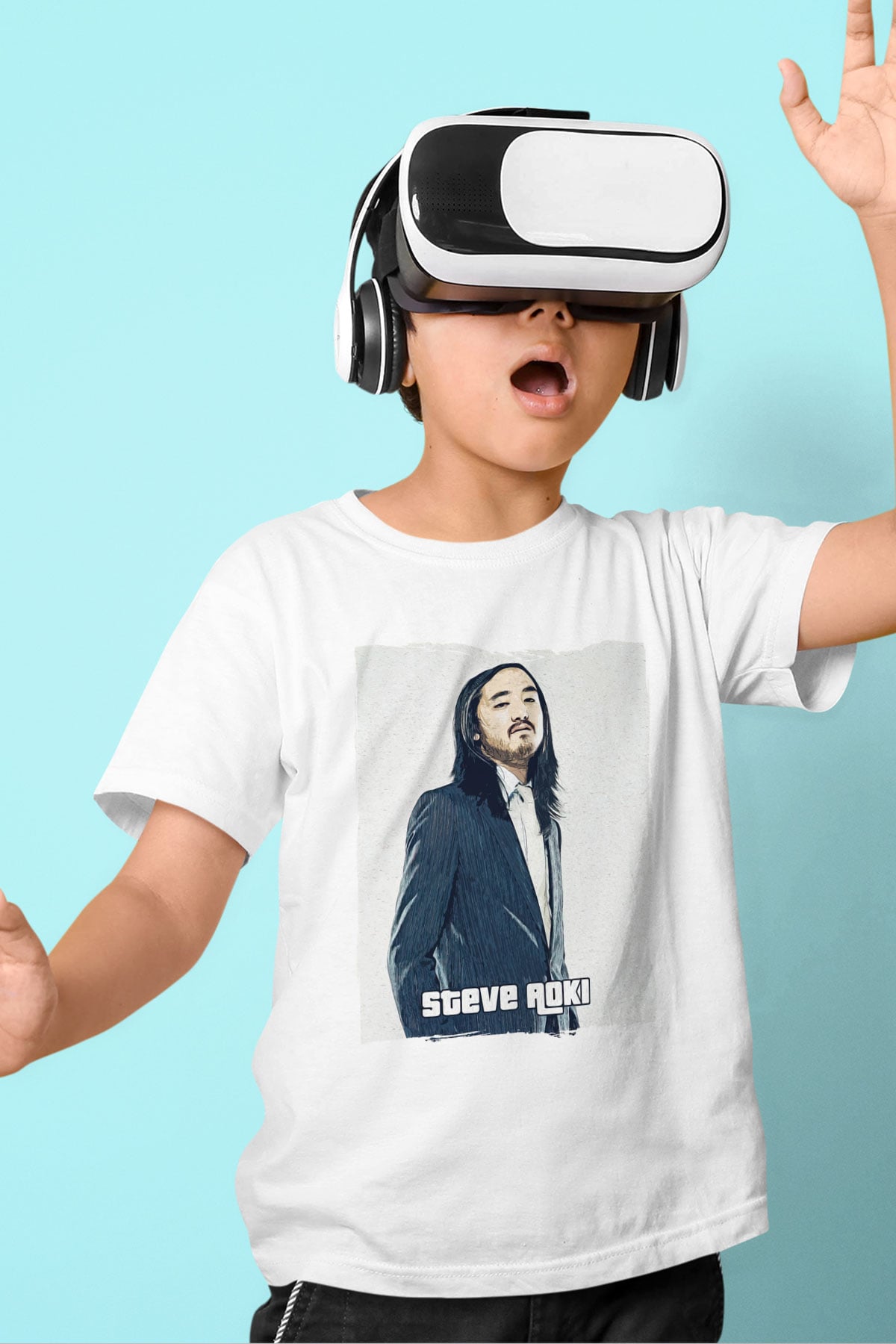 Steve Aoki Beyaz Unisex Çocuk Tişört