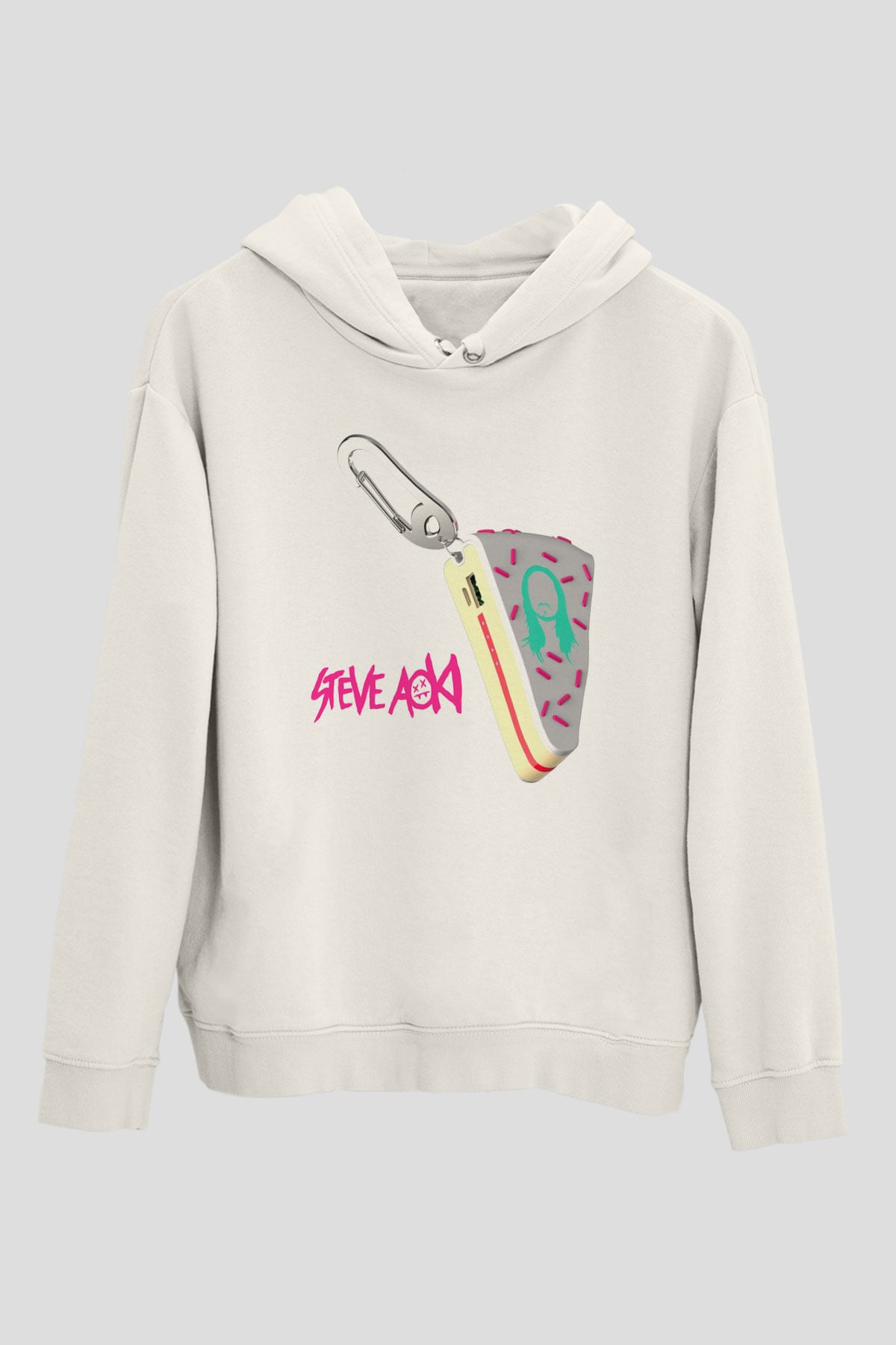 Steve Aoki Beyaz Unisex Kapşonlu Sweatshirt