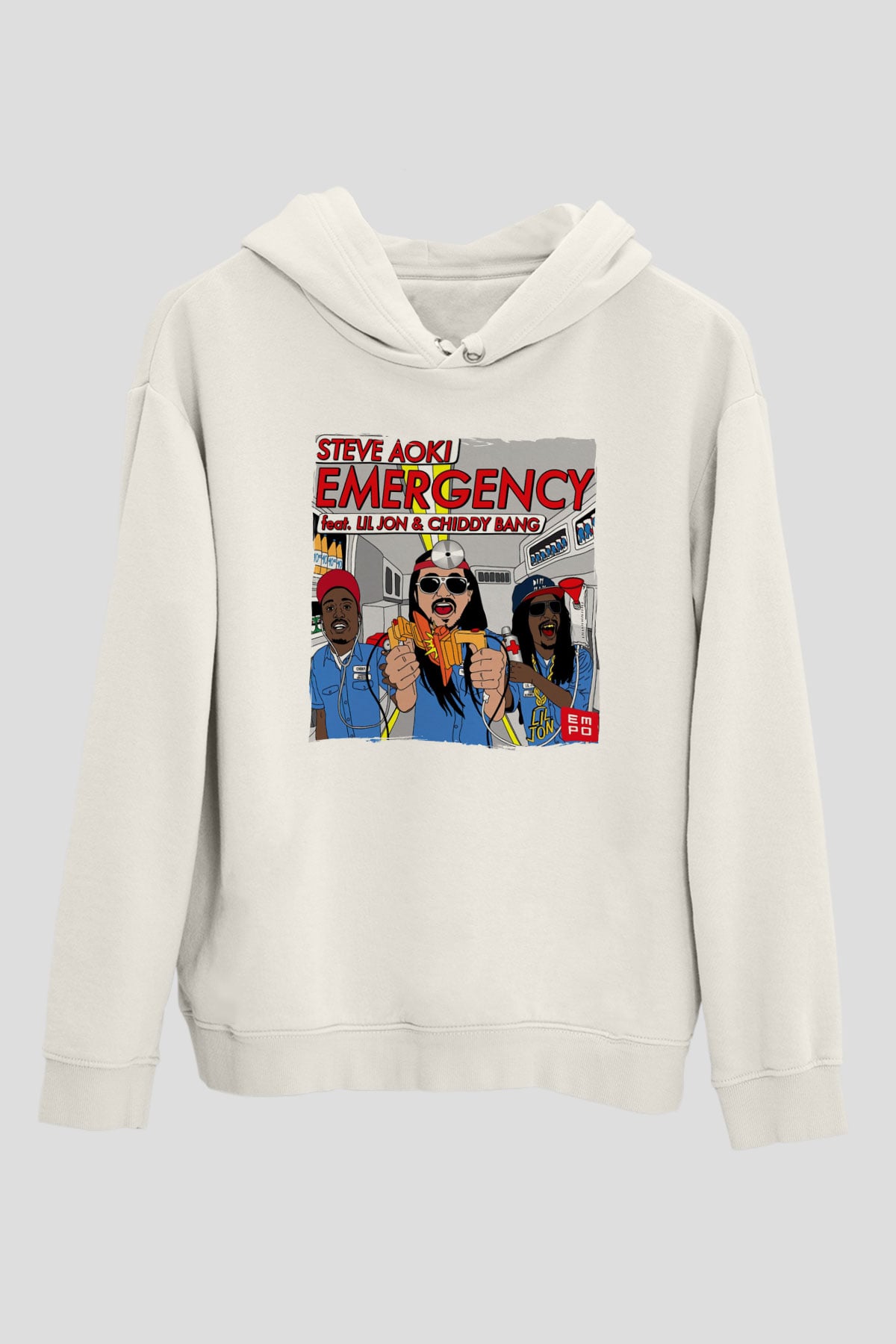 Steve Aoki Beyaz Unisex Kapüşonlu Sweatshirt