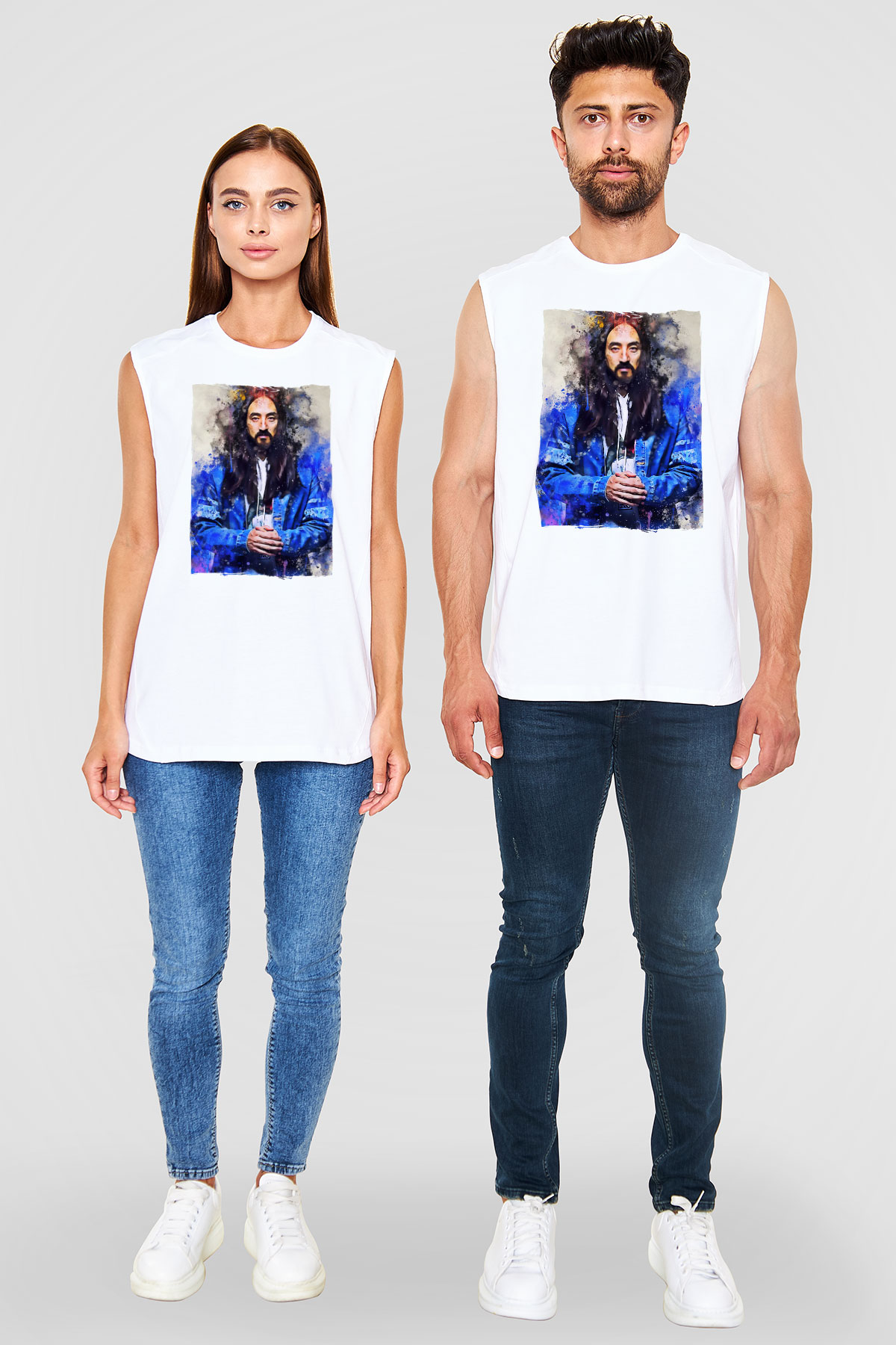 Steve Aoki Beyaz Unisex Kolsuz Tişört