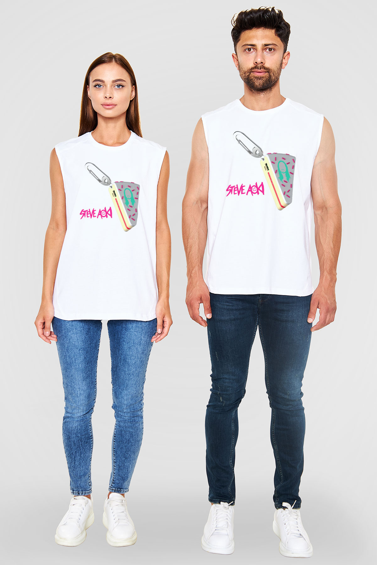 Steve Aoki Beyaz Unisex Kolsuz Tişört