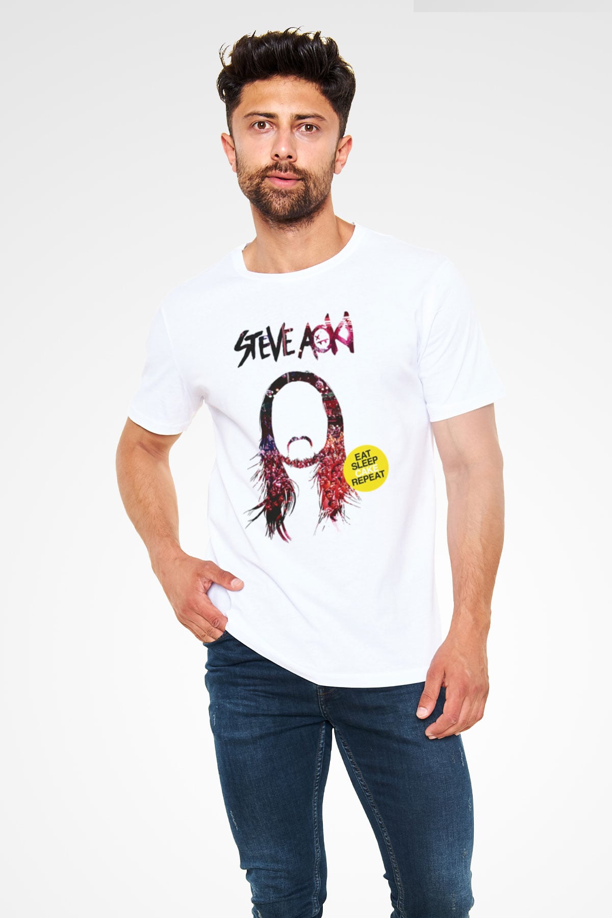 Steve Aoki Beyaz Unisex Tişört T-Shirt - TişörtFabrikası