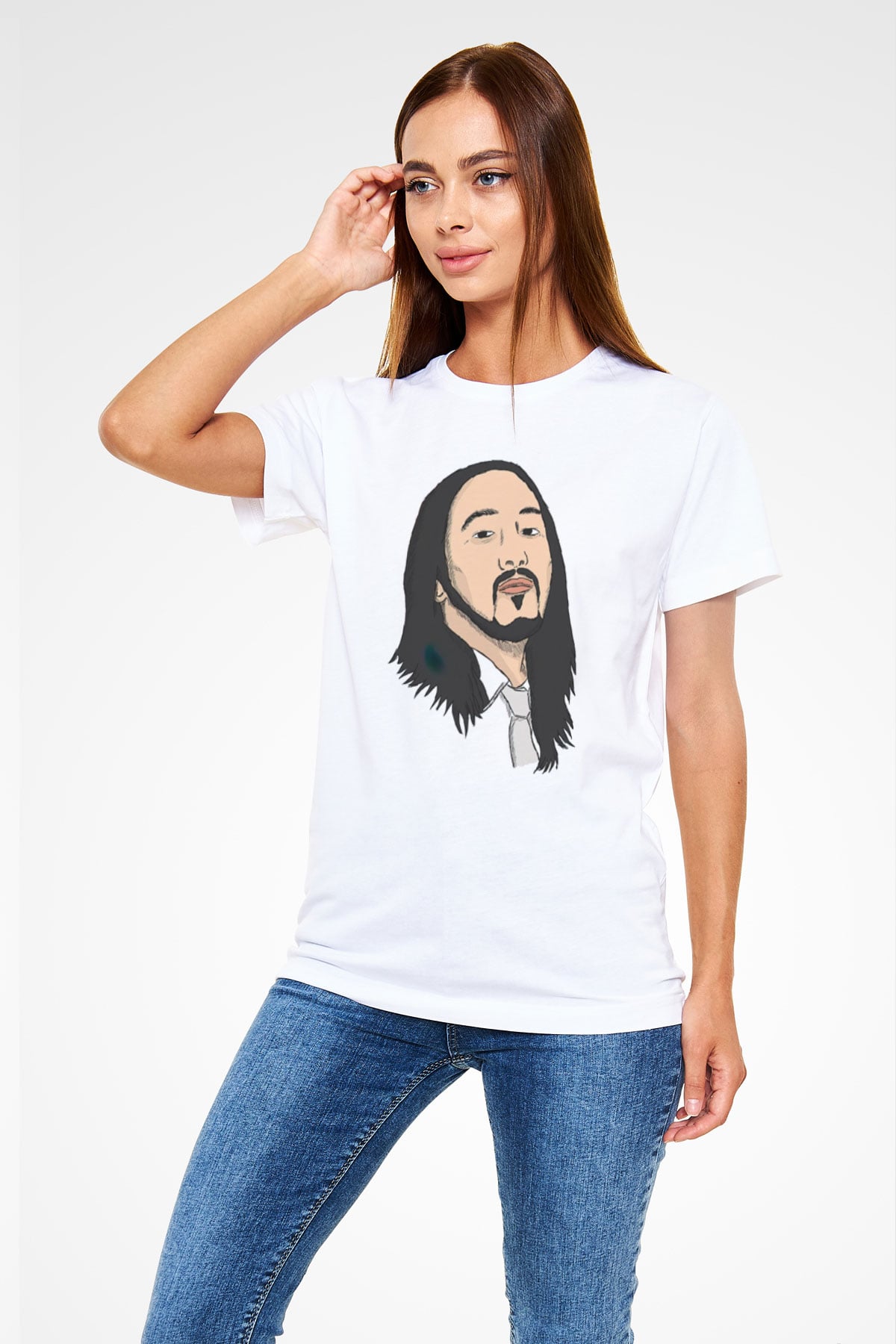 Steve Aoki Beyaz Unisex Tişört T-Shirt - TişörtFabrikası