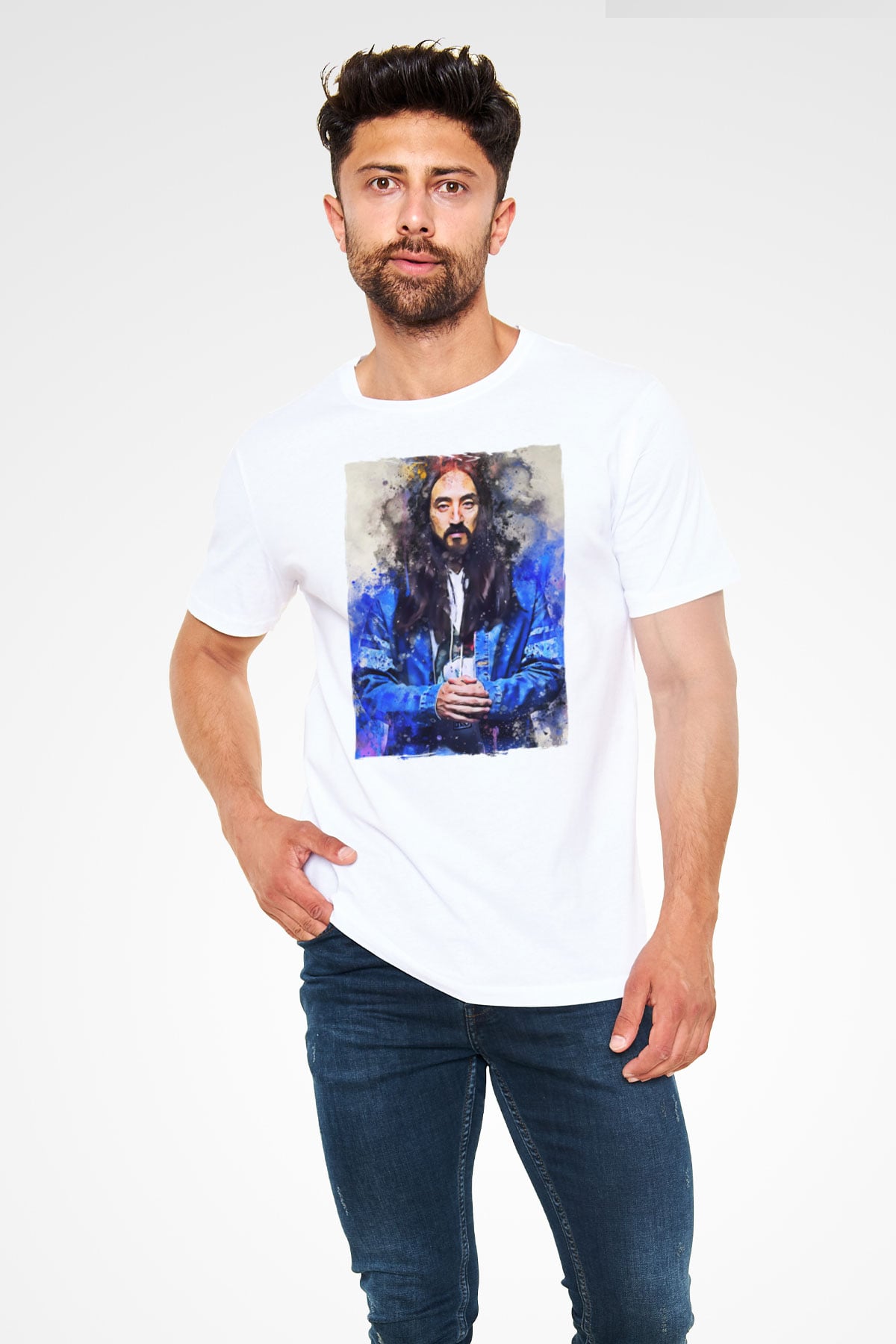 Steve Aoki Beyaz Unisex Tişört T-Shirt - TişörtFabrikası