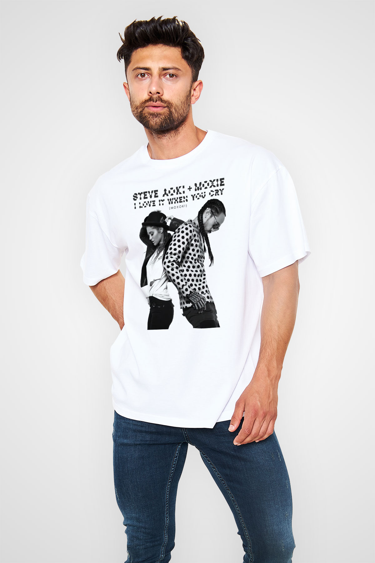 Steve Aoki Beyaz Unisex Tişört T-Shirt - TişörtFabrikası