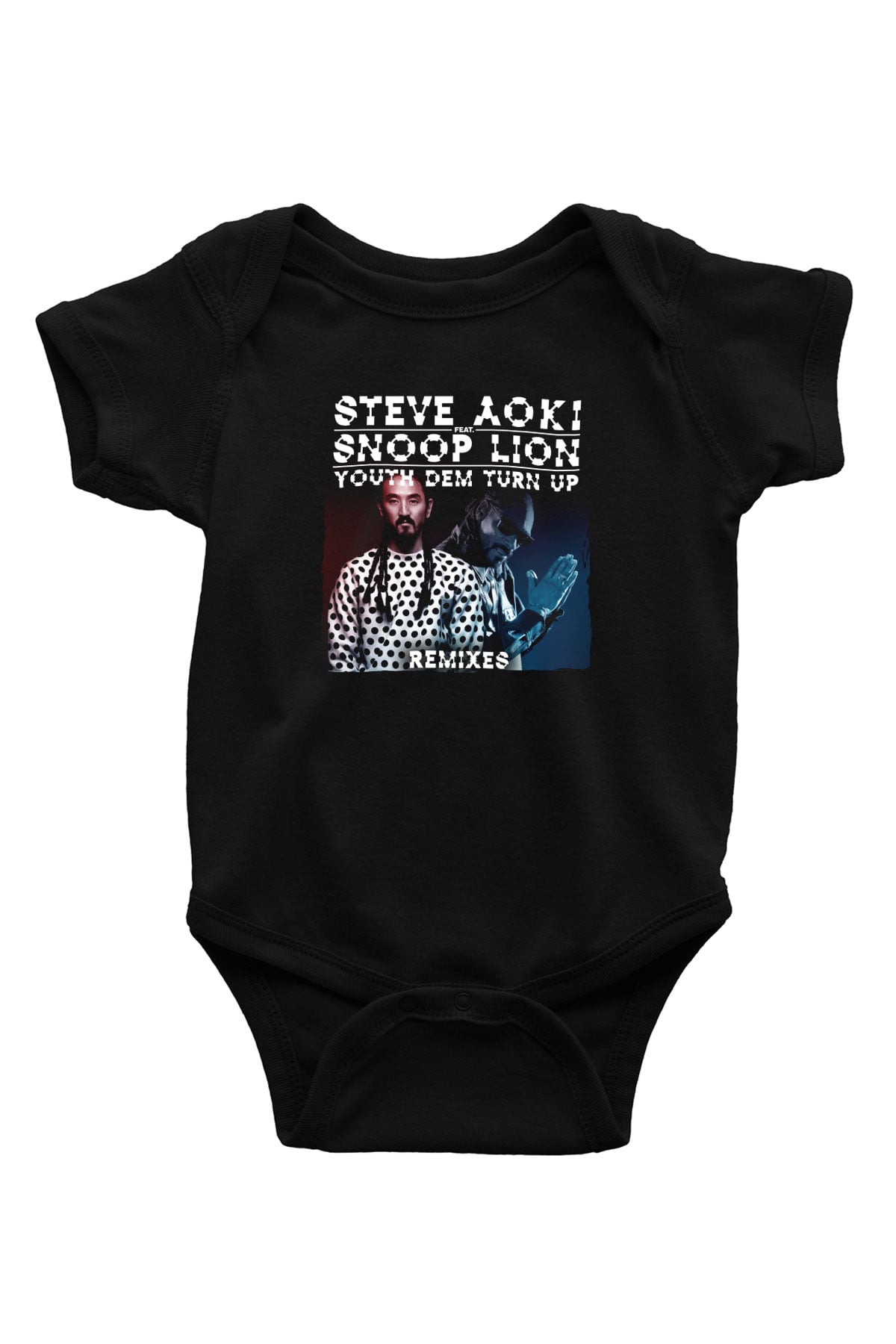 Steve Aoki Siyah Bebek Body - Zıbın